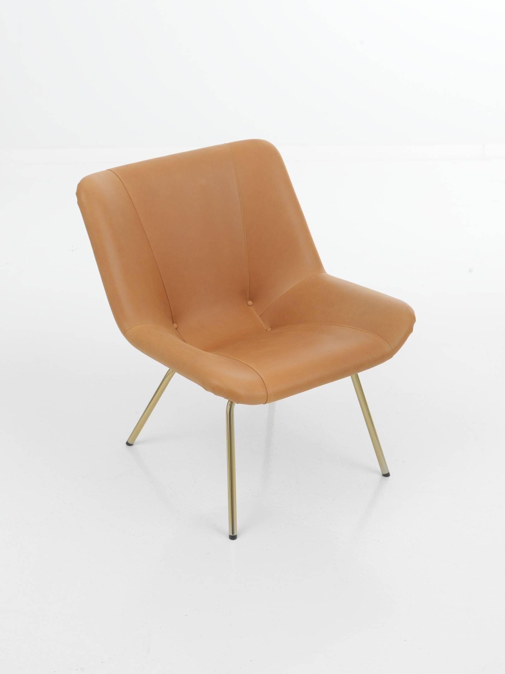 Scandinavian Modern Lehti Chair in Leather by Carl Gustav Hiort af Ornäs For Sale