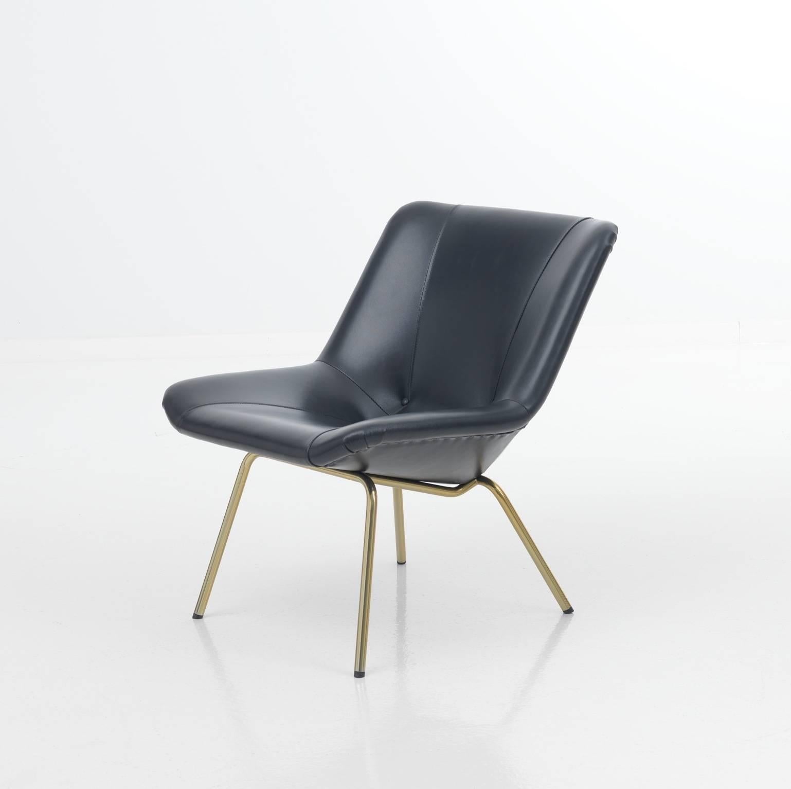 Finnish Lehti Chair in Leather by Carl Gustav Hiort af Ornäs For Sale