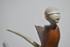 Bamboo Shoot. Child sitting on Bamboo. Painted steel. Graceful. Figure on stick