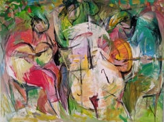 Painting, Cello, Base, Music, Colorful by Chinese American Artist Lei Tang