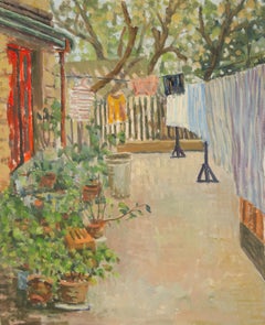 Lei Wang Paisaje Original Óleo Sobre Lienzo "Jardín del patio trasero"