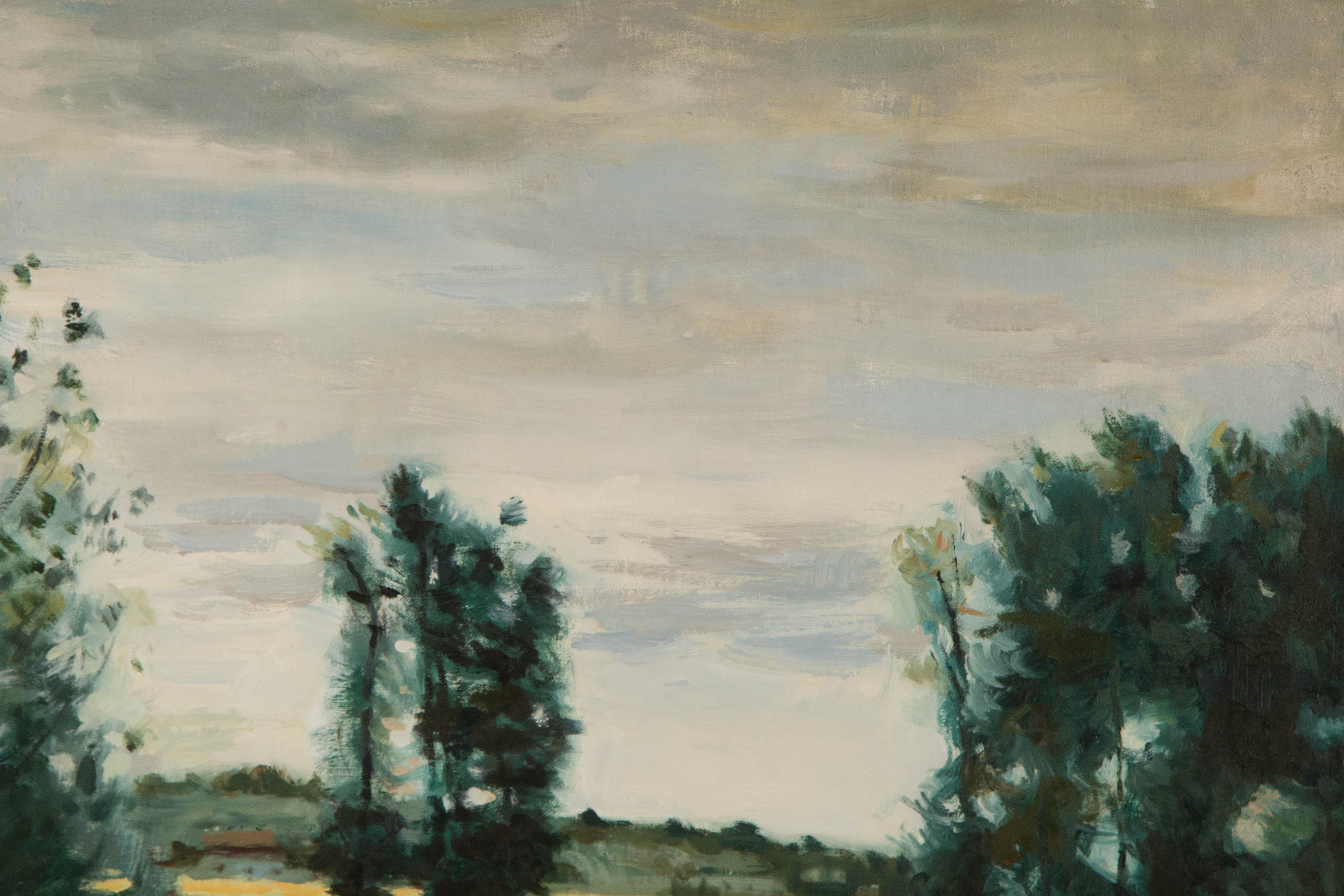 Lei Wang Landschaft Original Öl auf Leinwand 