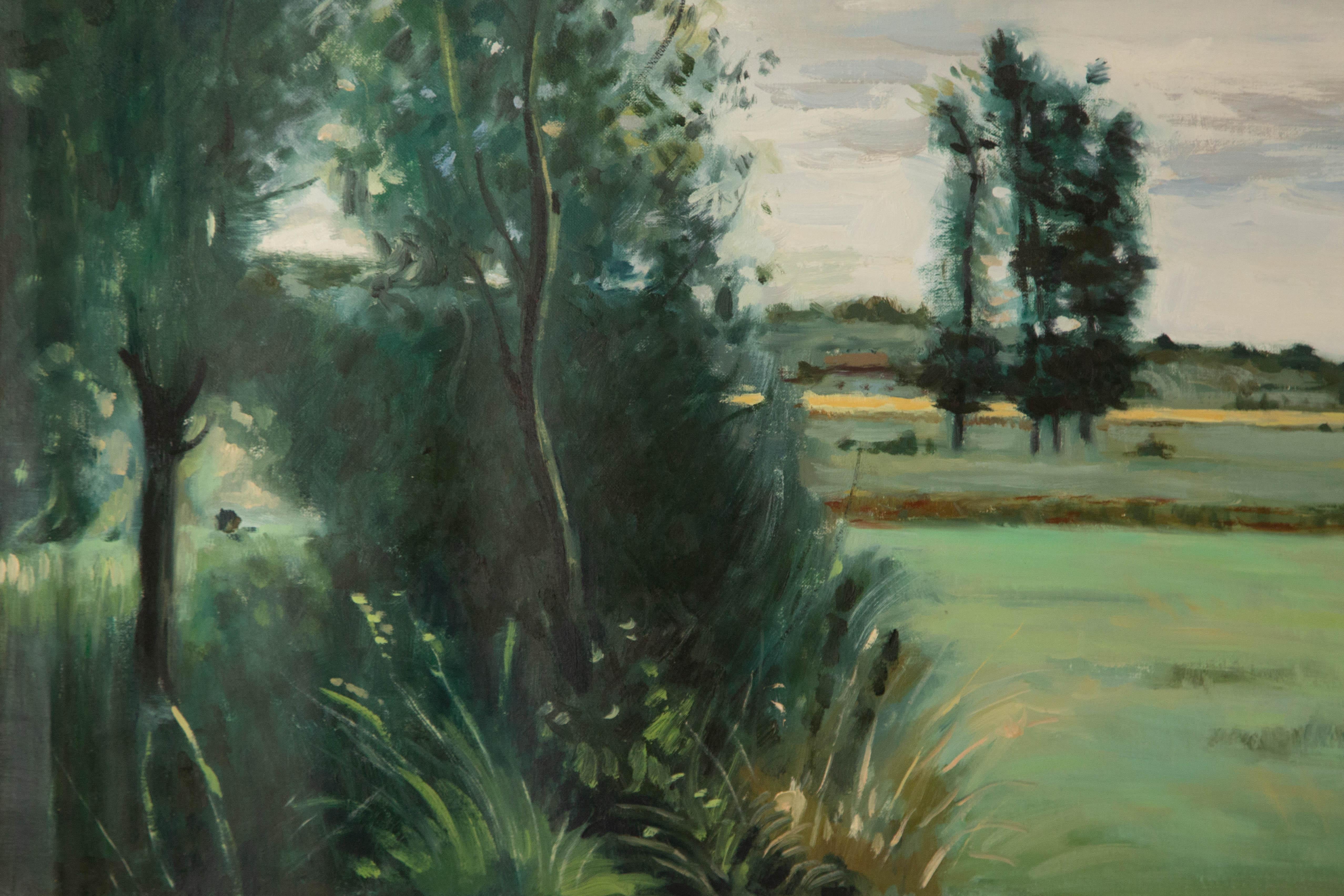 Lei Wang Landschaft Original Öl auf Leinwand 