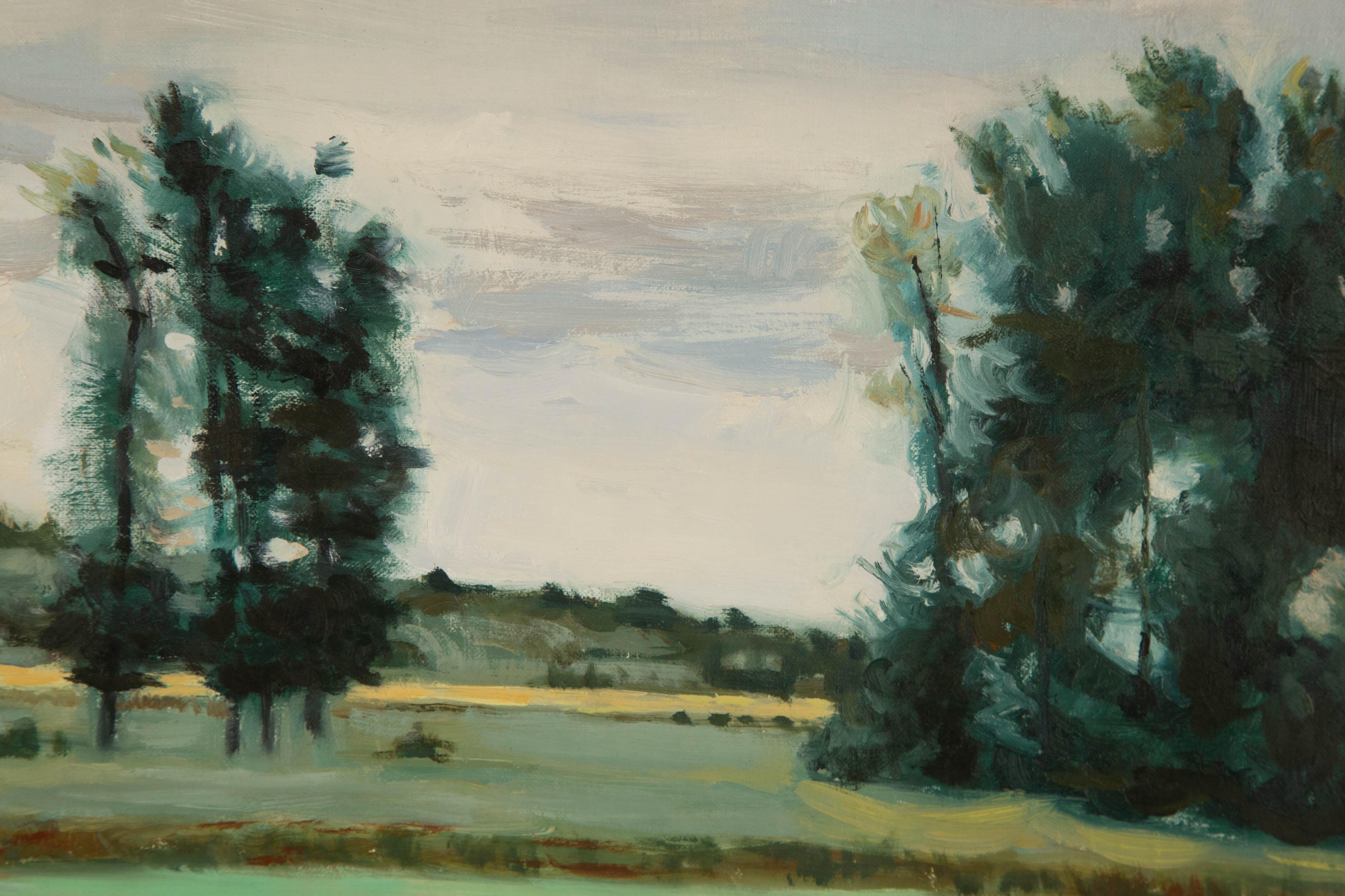 Lei Wang Landschaft Original Öl auf Leinwand 