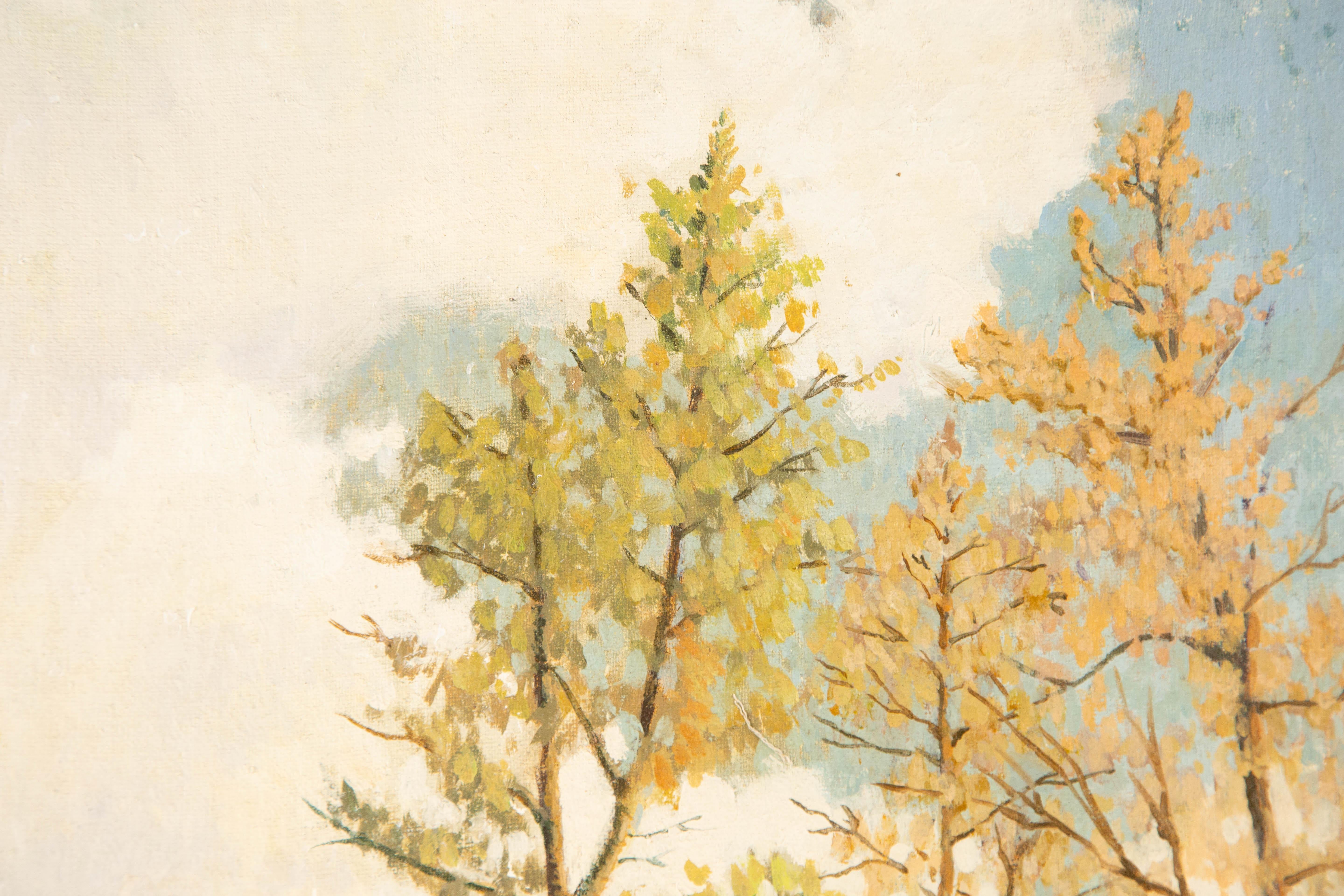 Lei Wang Landschaft Original Öl auf Leinwand 