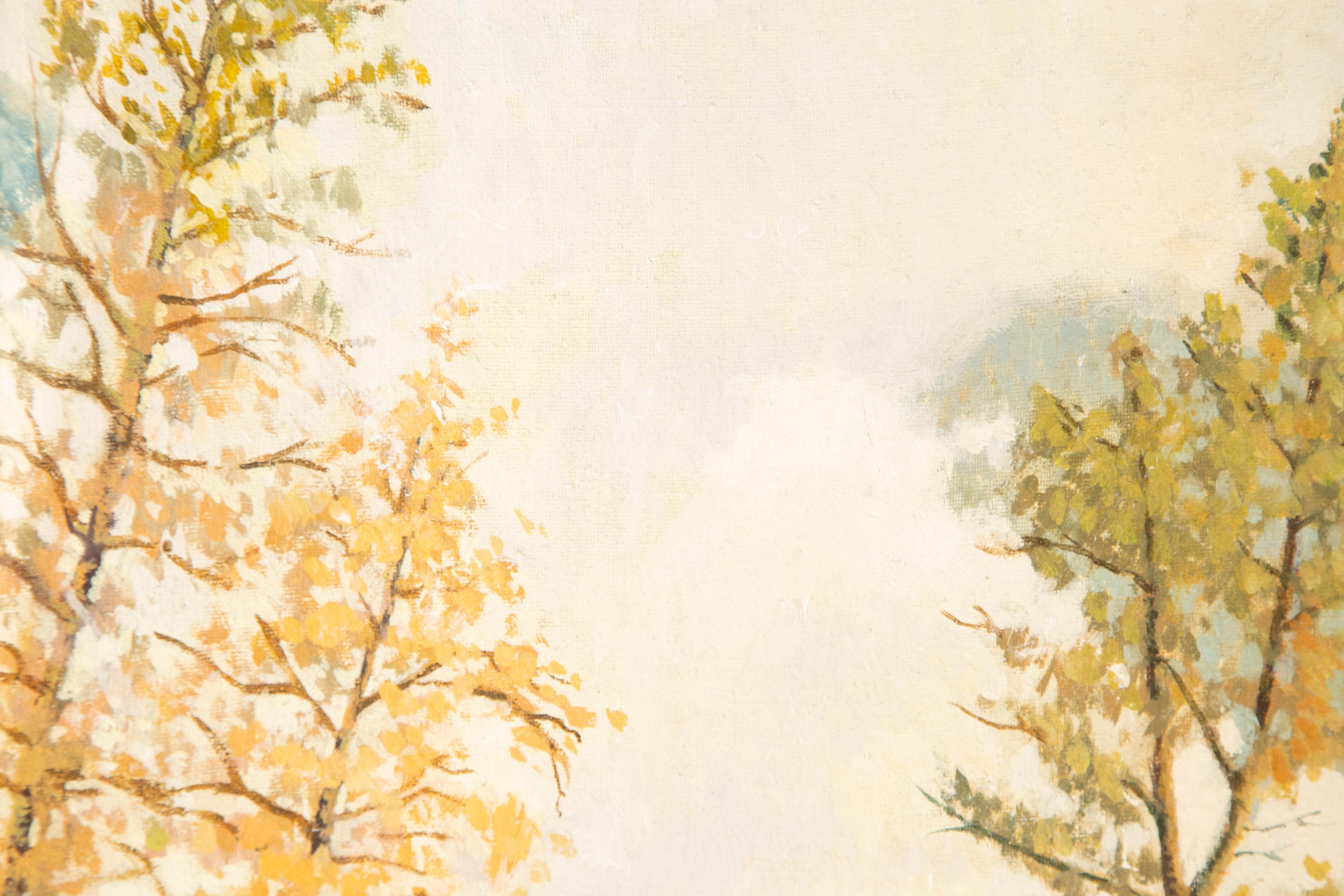 Lei Wang Landschaft Original Öl auf Leinwand 