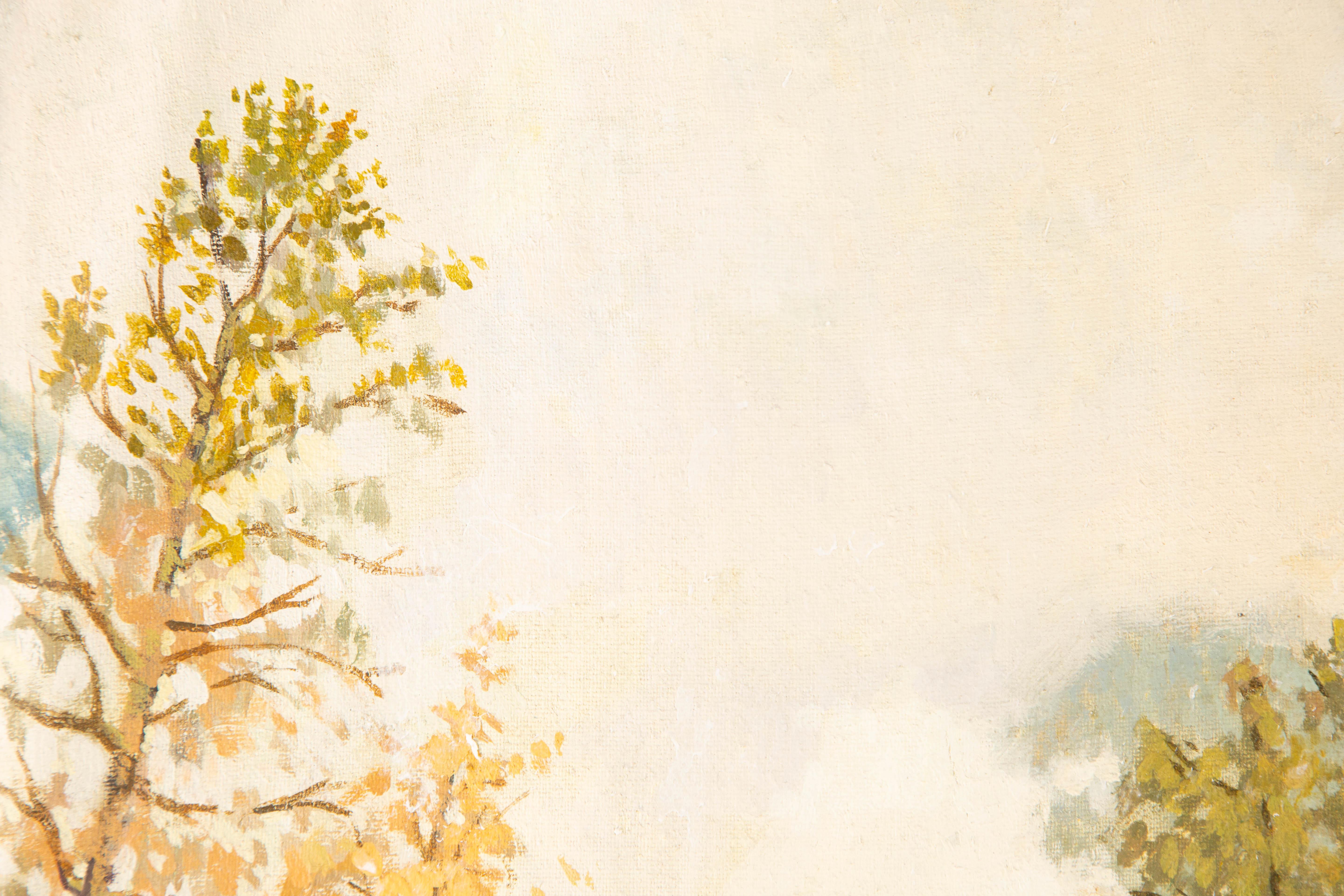 Lei Wang Landschaft Original Öl auf Leinwand 