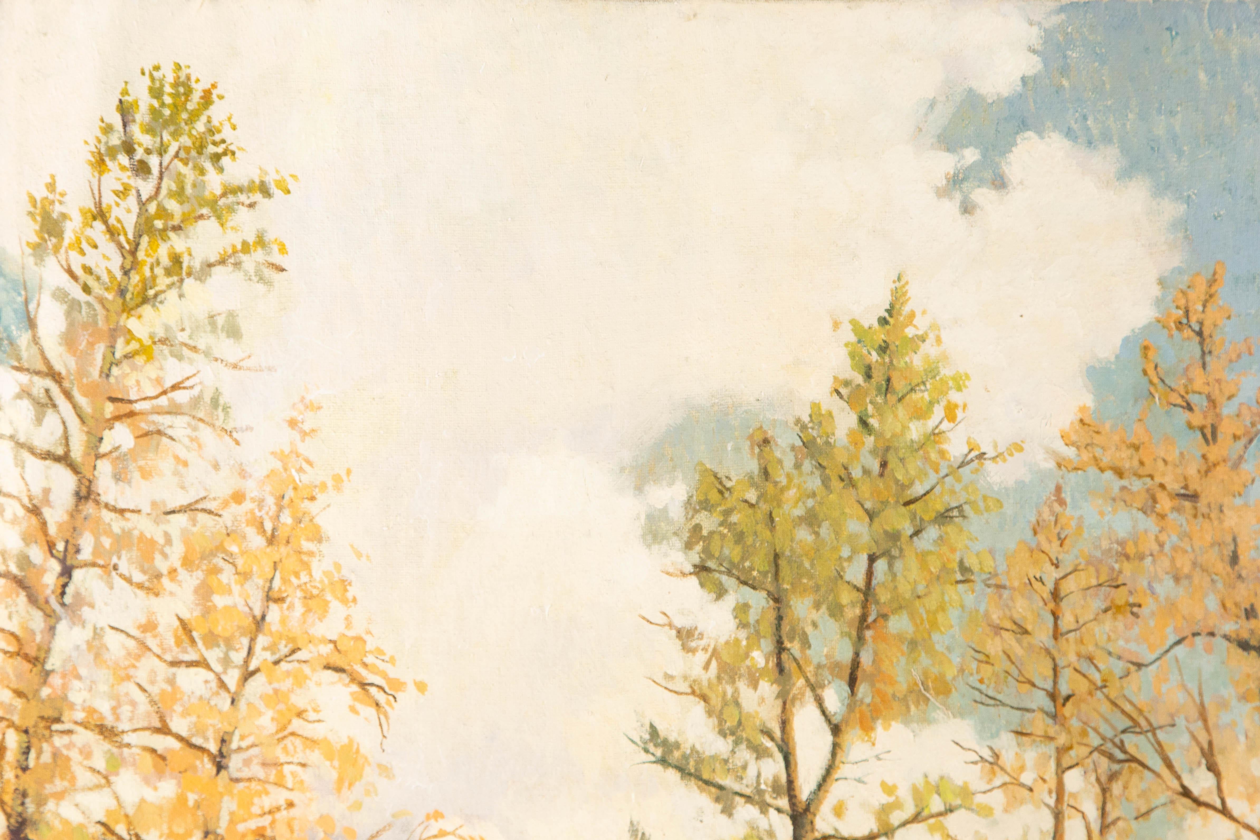 Lei Wang Landschaft Original Öl auf Leinwand 