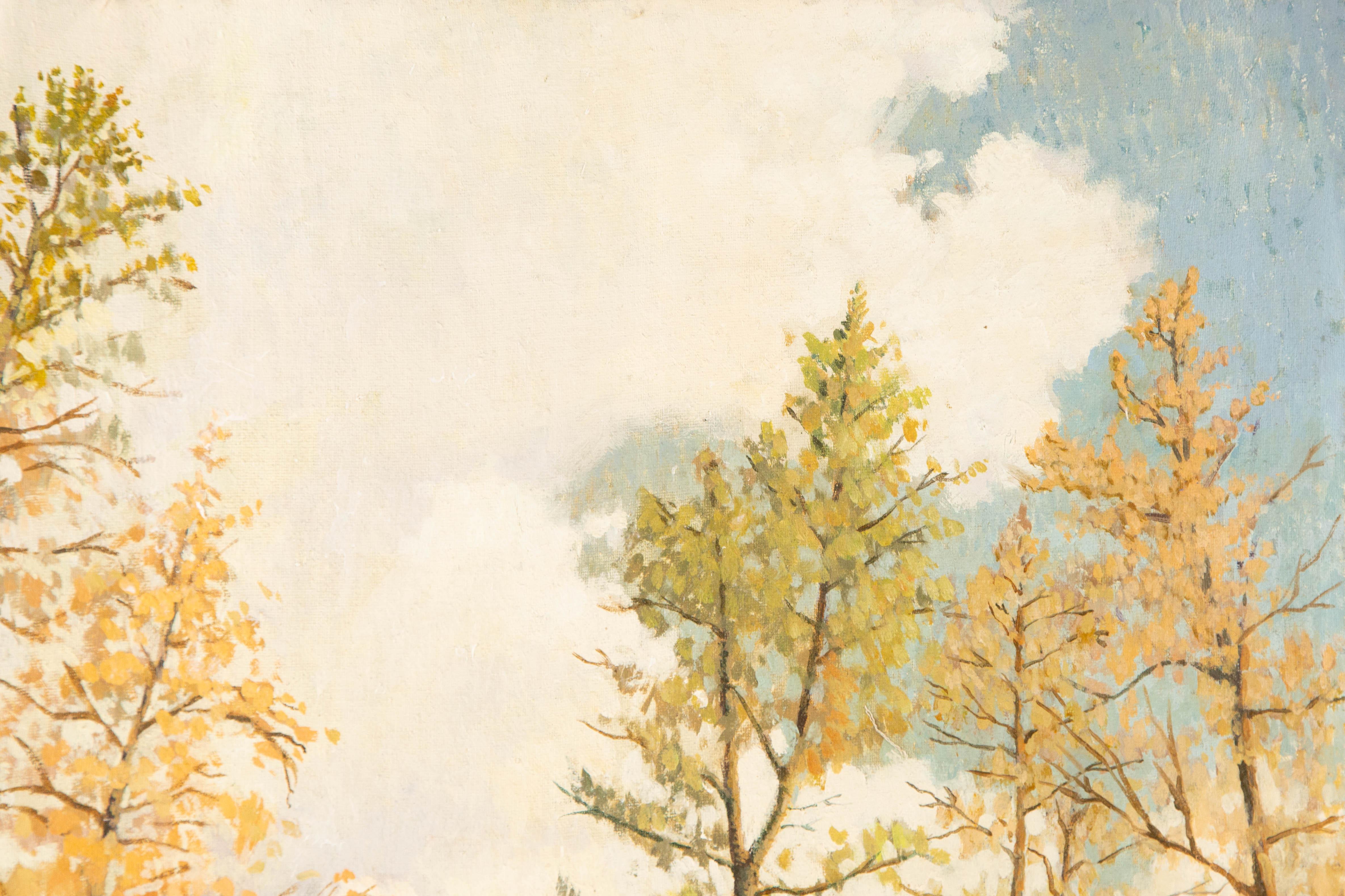 Lei Wang Landschaft Original Öl auf Leinwand 