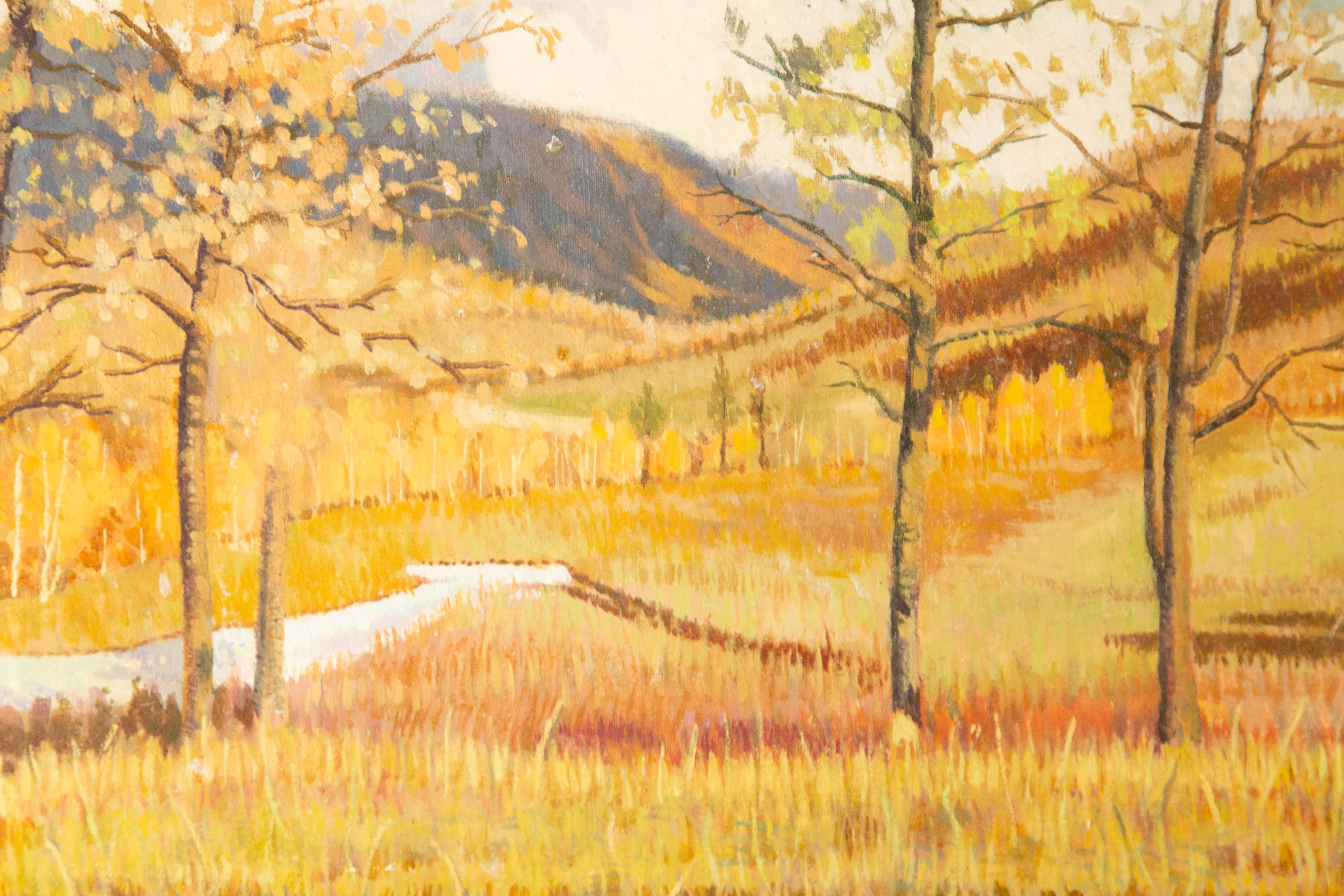 Lei Wang Landschaft Original Öl auf Leinwand 