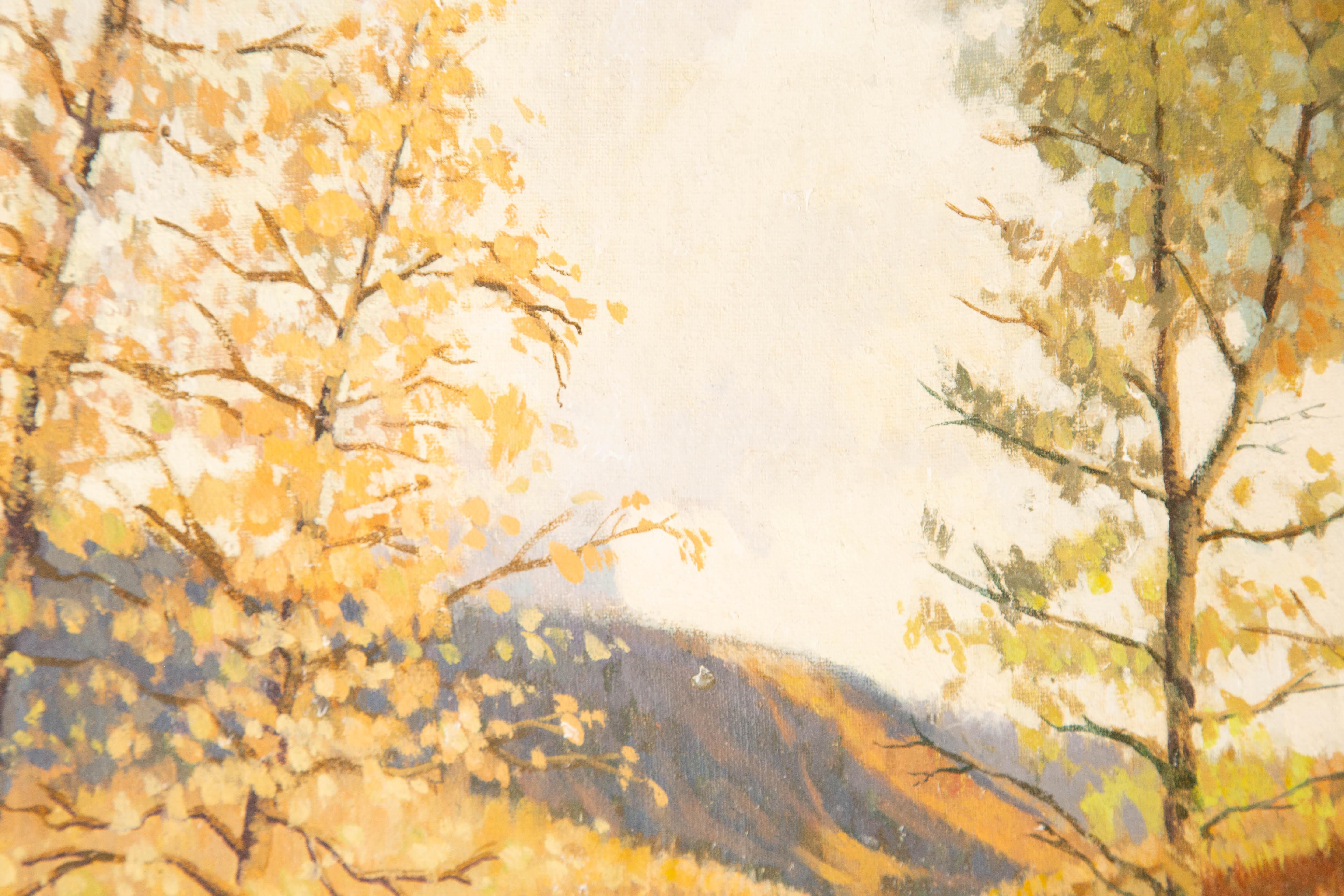 Lei Wang Landschaft Original Öl auf Leinwand 