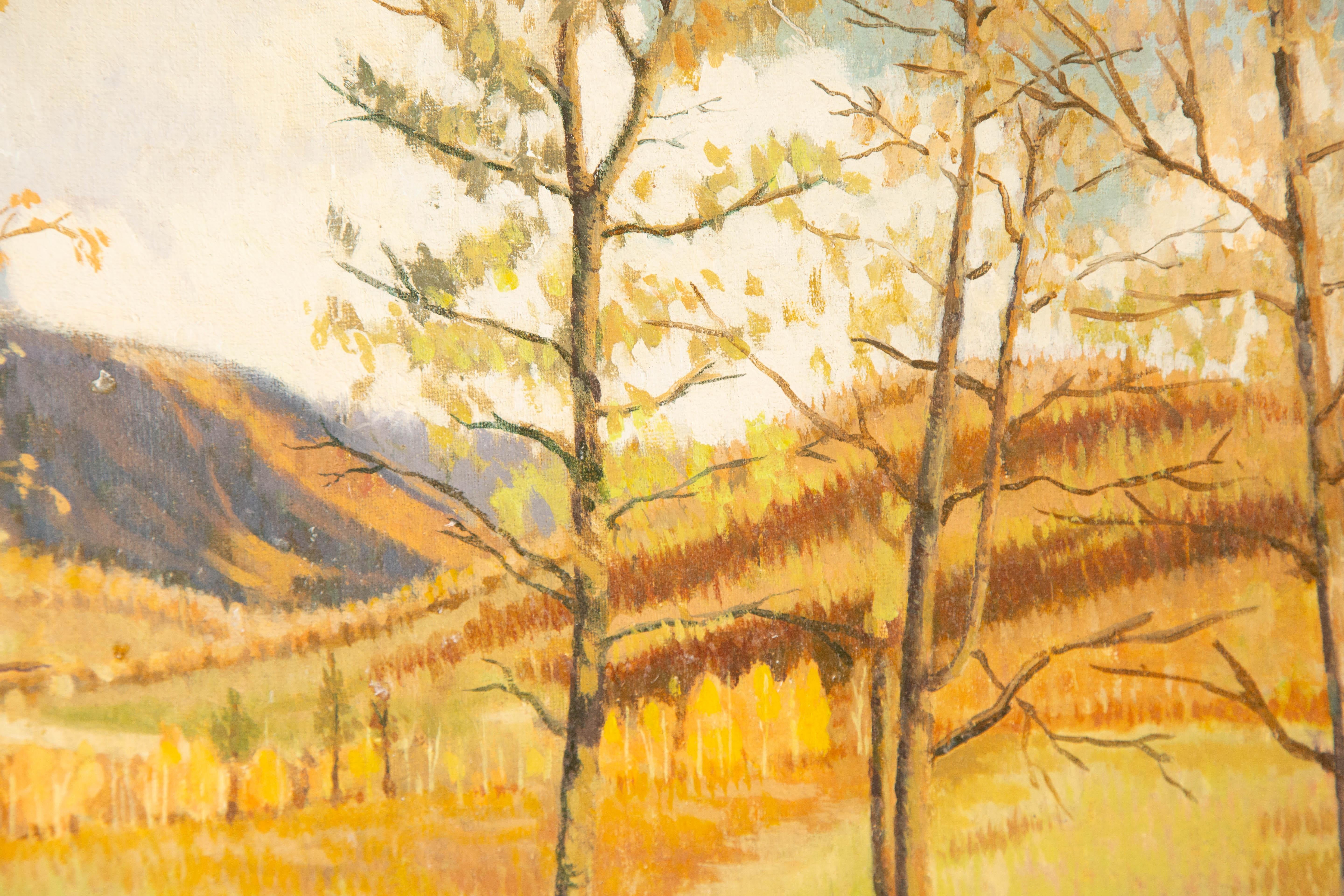 Lei Wang Landschaft Original Öl auf Leinwand 