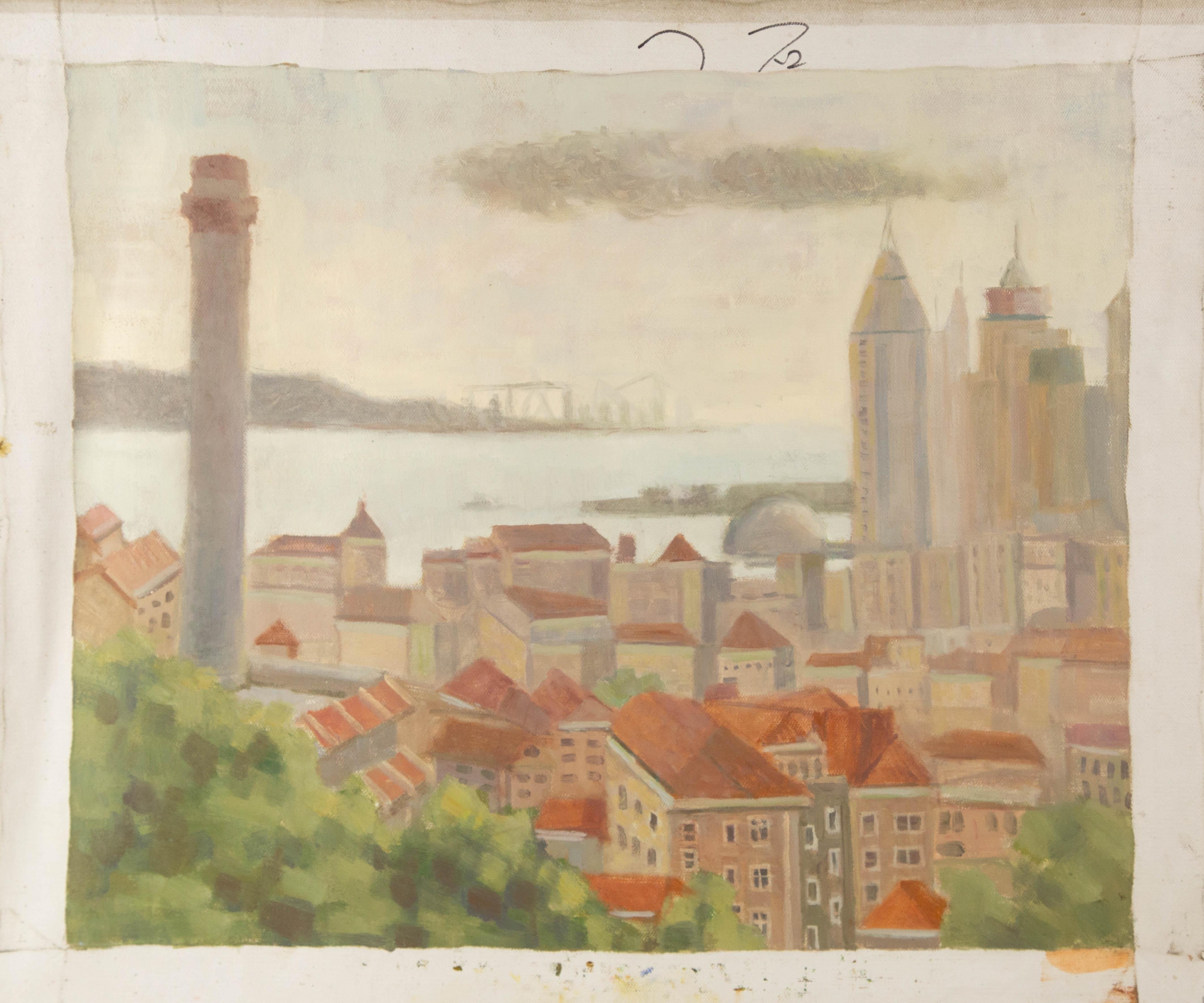 Lei Wang Landschaft Original Öl auf Leinwand 