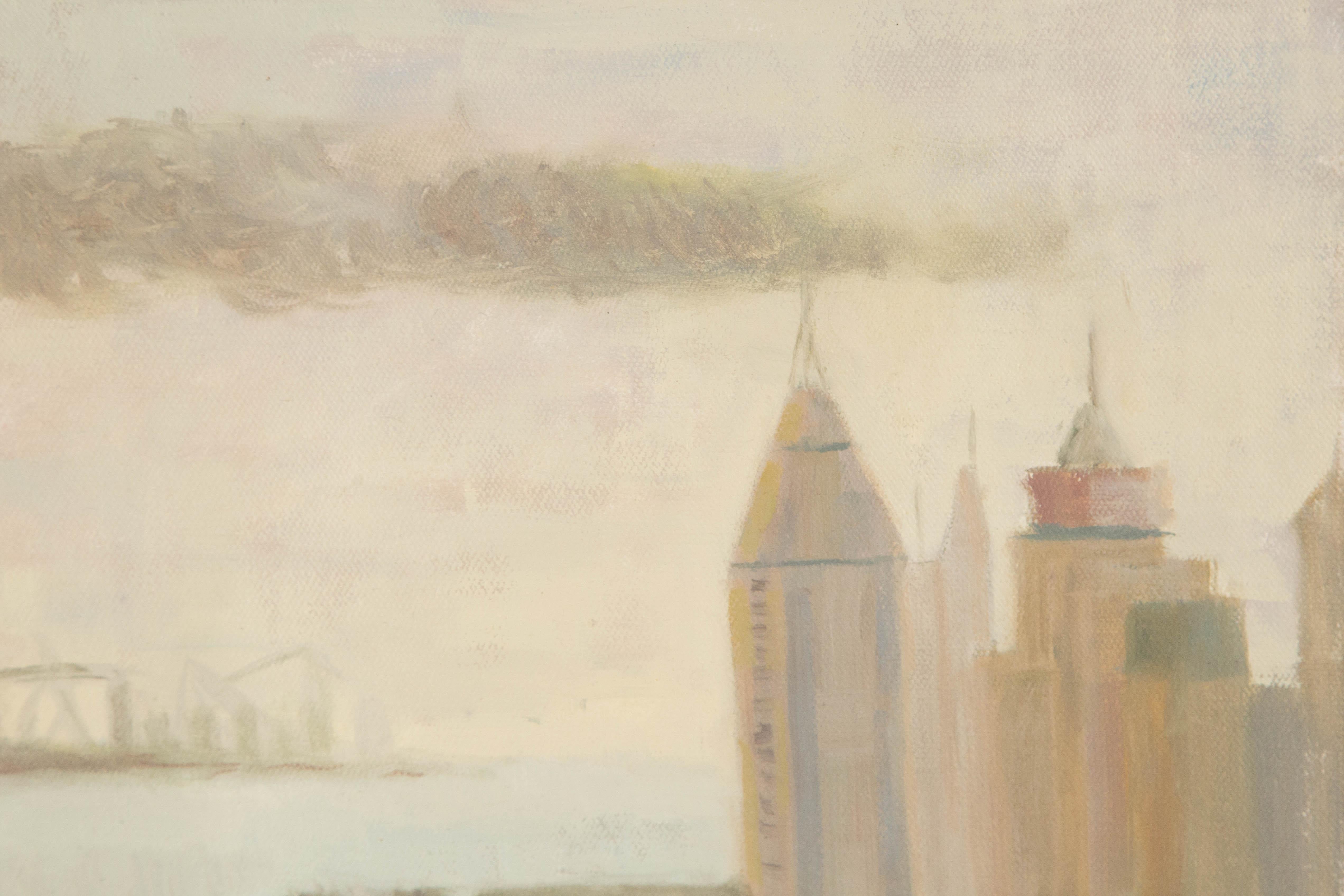 Lei Wang Landschaft Original Öl auf Leinwand 