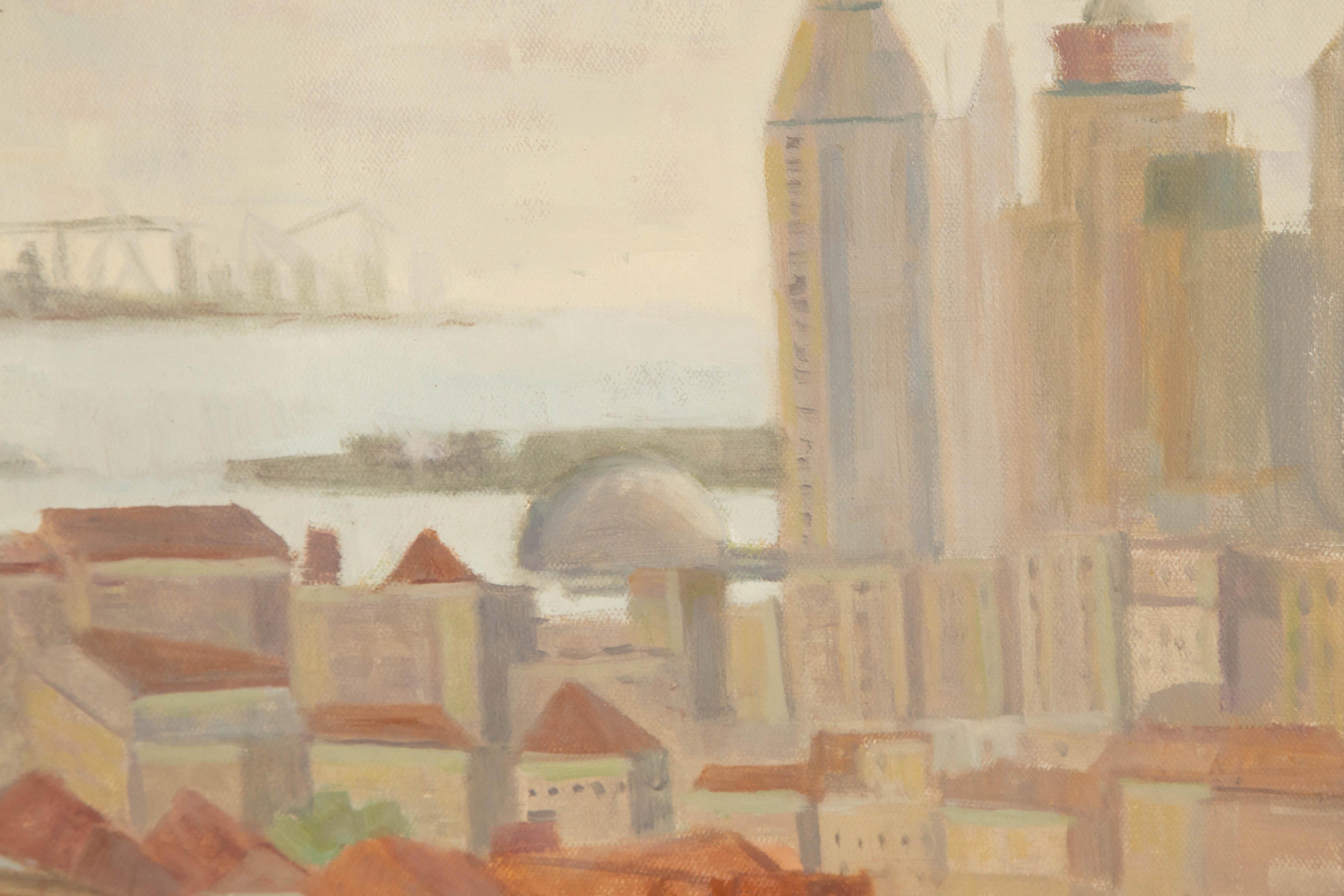 Lei Wang Landschaft Original Öl auf Leinwand 