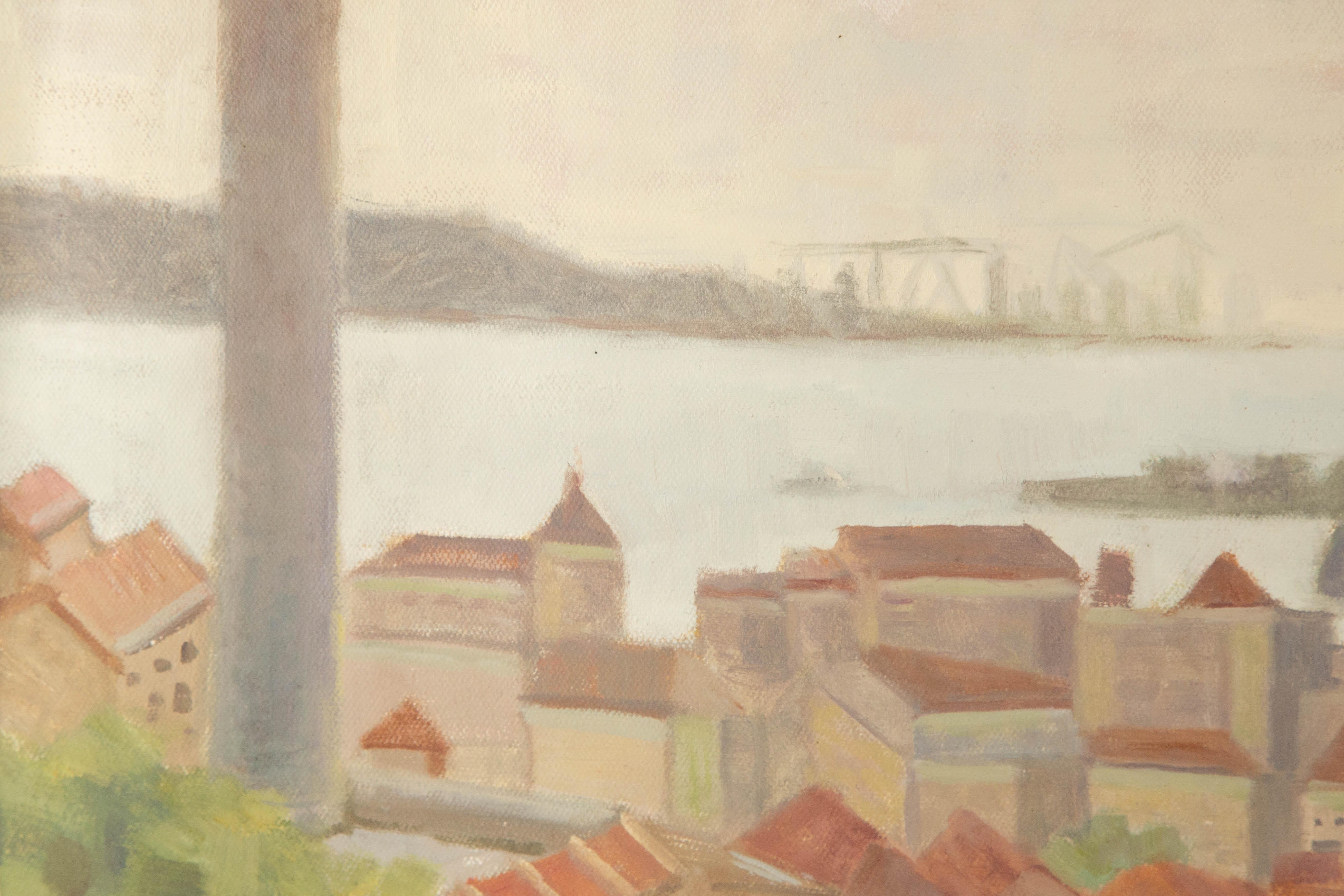 Lei Wang Landschaft Original Öl auf Leinwand 