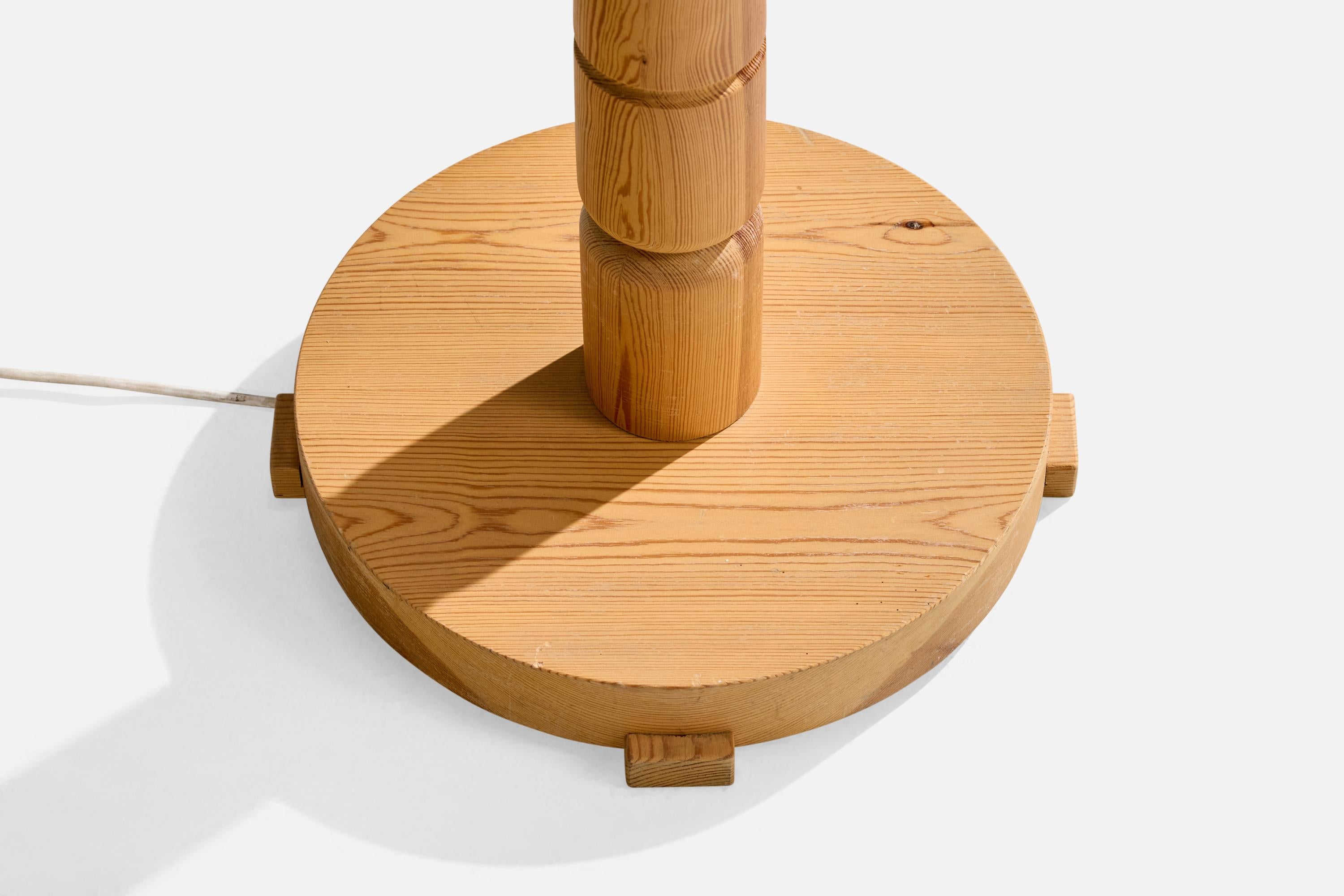 Leif Hällstrand, Floor Lamp, Pine, Parchment Paper, Sweden, 1983 For Sale 3