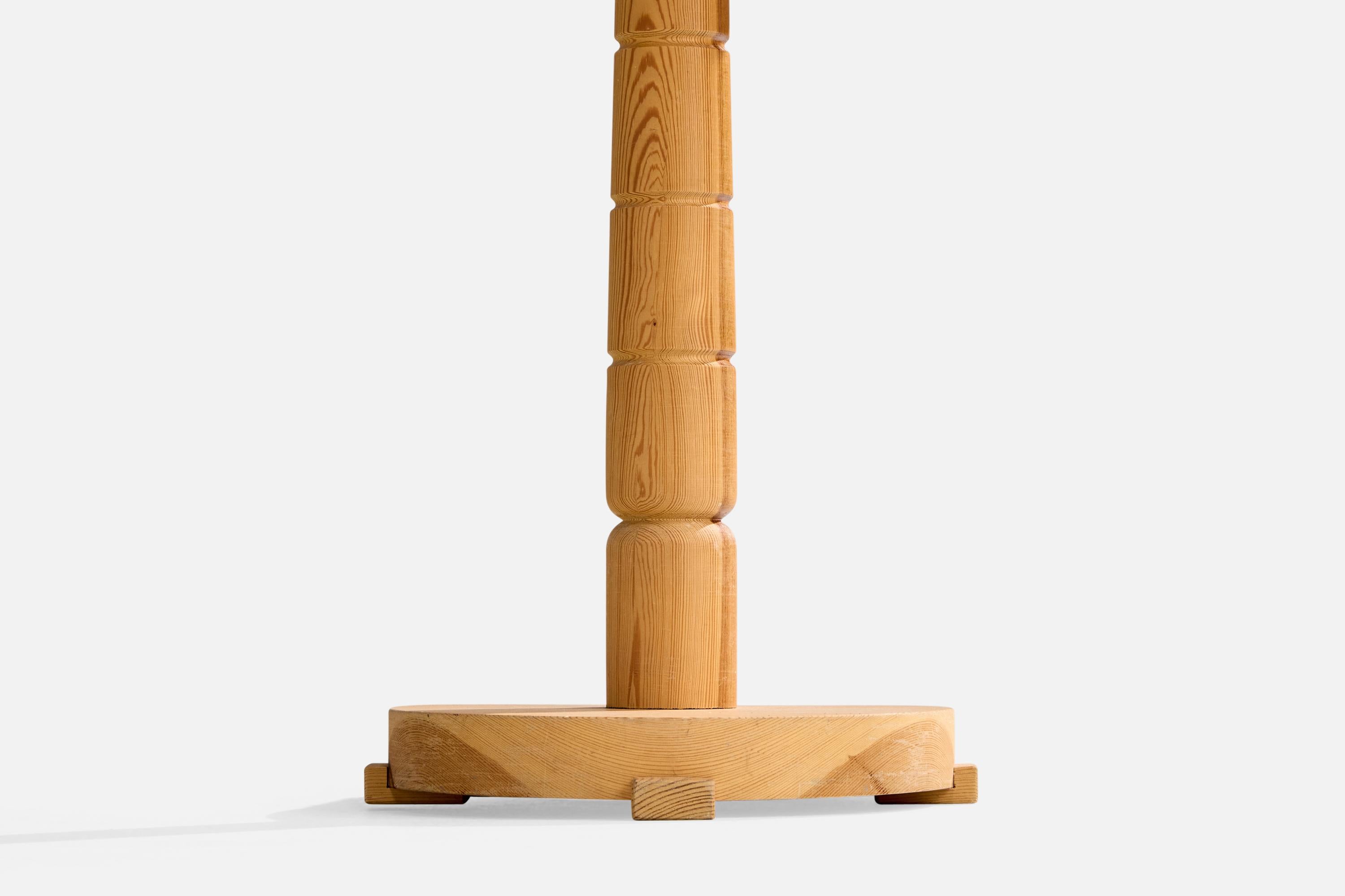 Leif Hällstrand, Floor Lamp, Pine, Parchment Paper, Sweden, 1983 For Sale 4