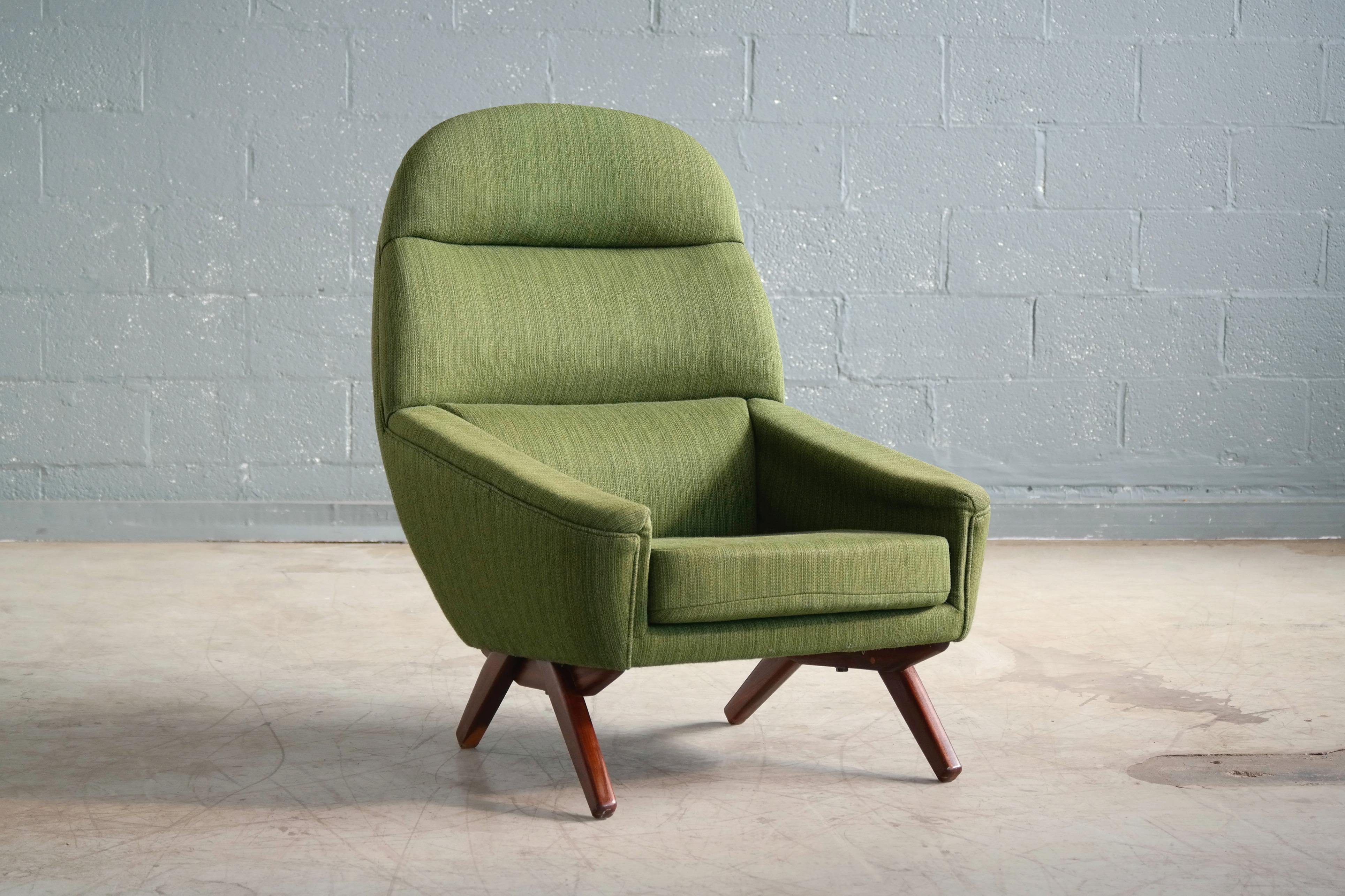 The ultimate 1960s cool lounge chair by Leif Hansen. Increasingly sought after Leif Hansen often overlooked as one of the great Danish designers as his works were not made in great numbers are scarce in today's market. Hansen's designs bear some