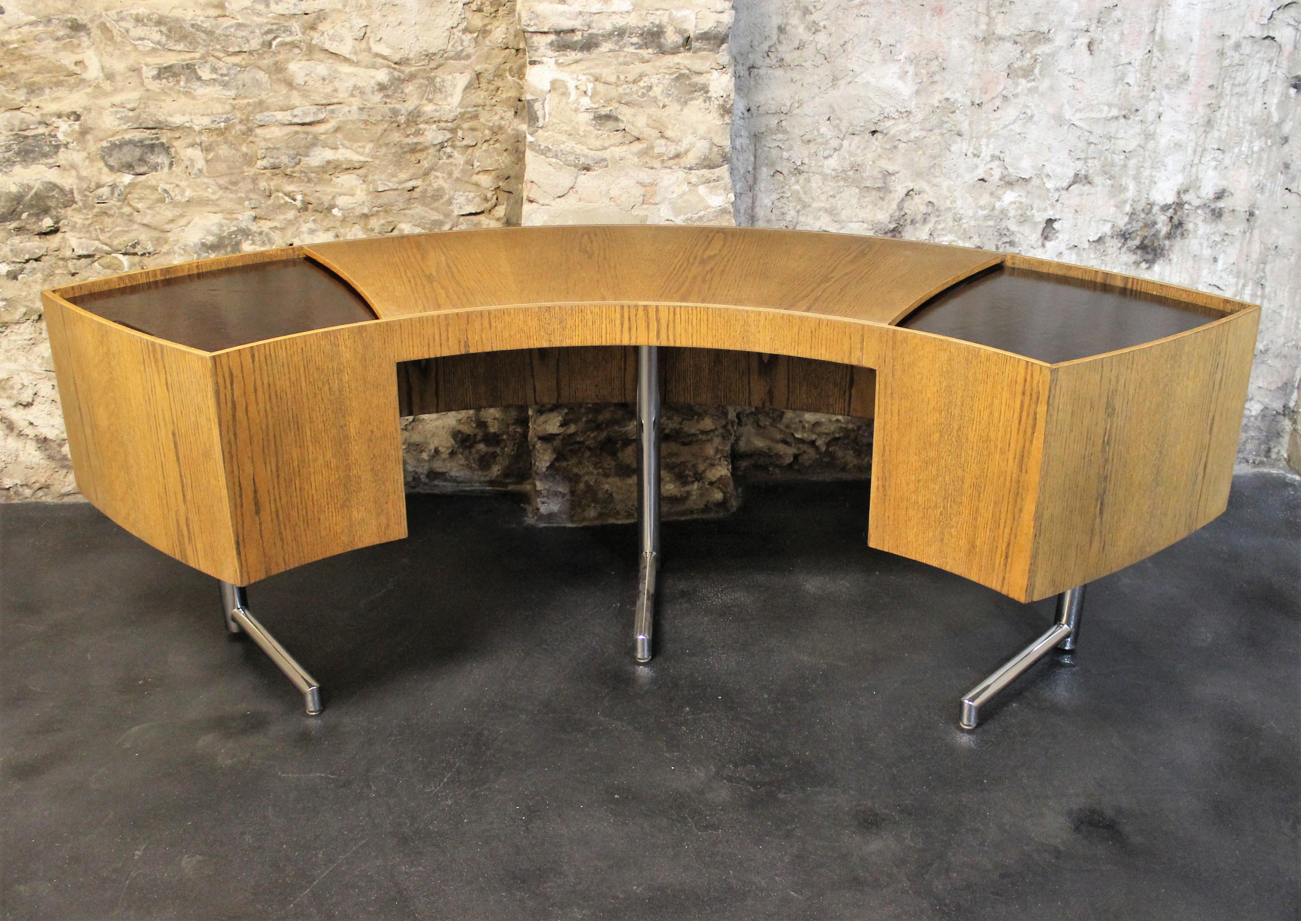 Late 20th Century Leif Jacobsen Curved Mid-Century Modern Floating Desk