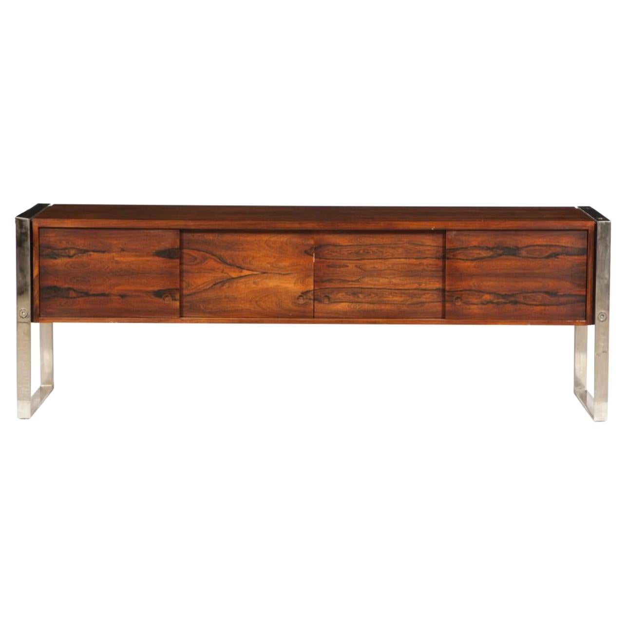 Leif Jacobsen Rosewood and Chromed Metal Console