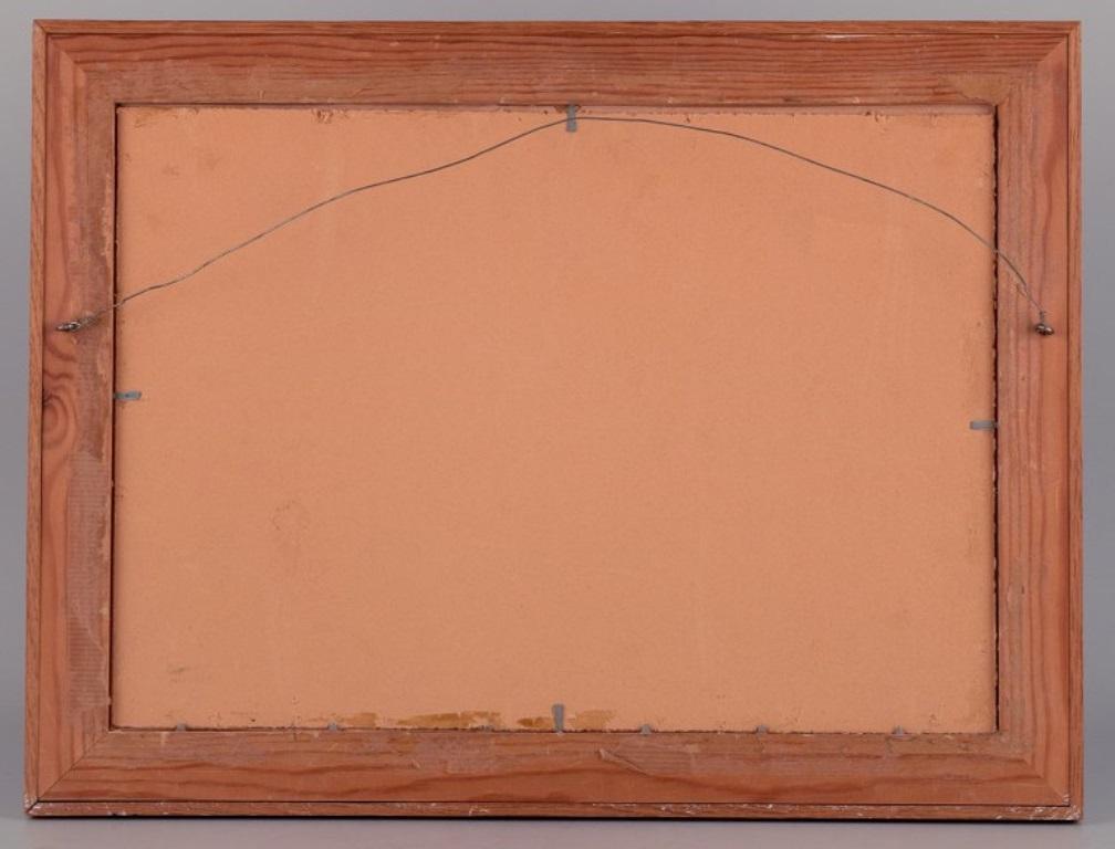 Milieu du XXe siècle Leif Knudsen, artiste suédois Technique mixte sur papier. Composition abstraite. en vente