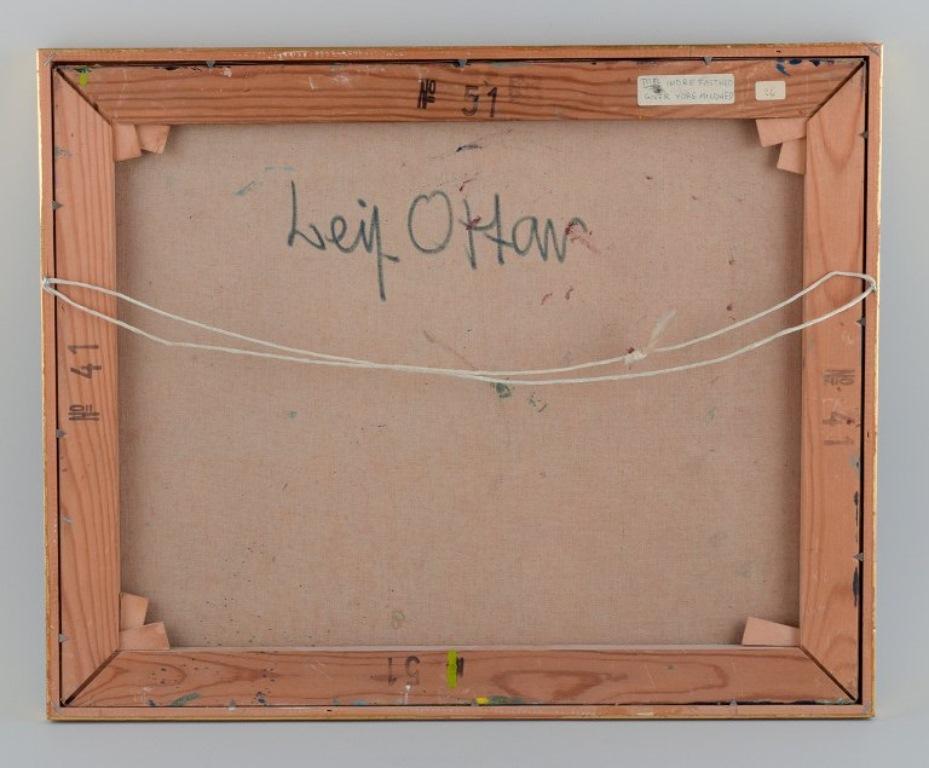 Fin du 20e siècle Leif Ottar, artiste danois. Composition abstraite. Huile sur toile. Vers les années 1970 en vente