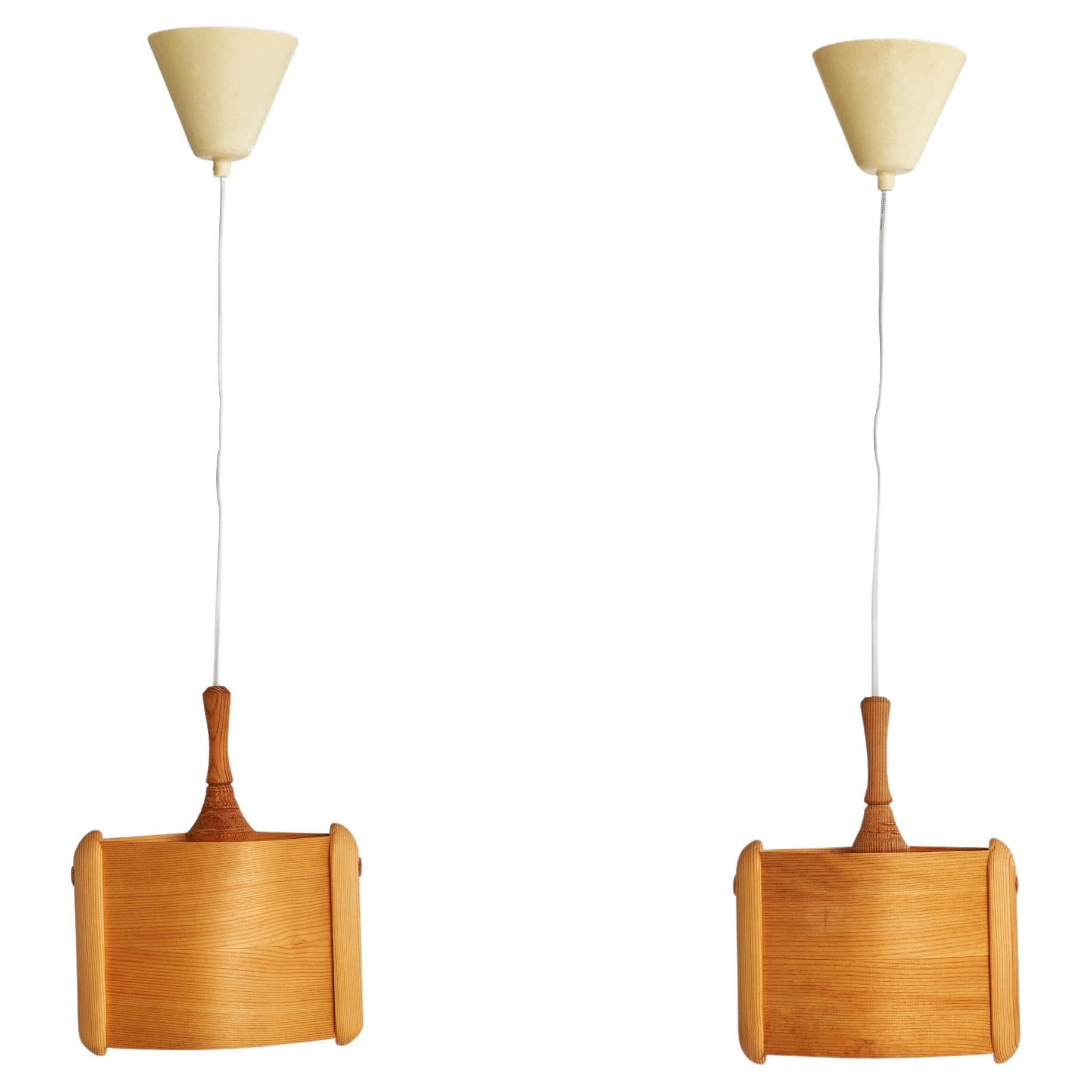 Leif Wikner, Lampade a sospensione, Pino, Svezia, anni '70