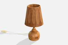 Leif Wikner, Table Lamp, Pine, Sweden, 1970s