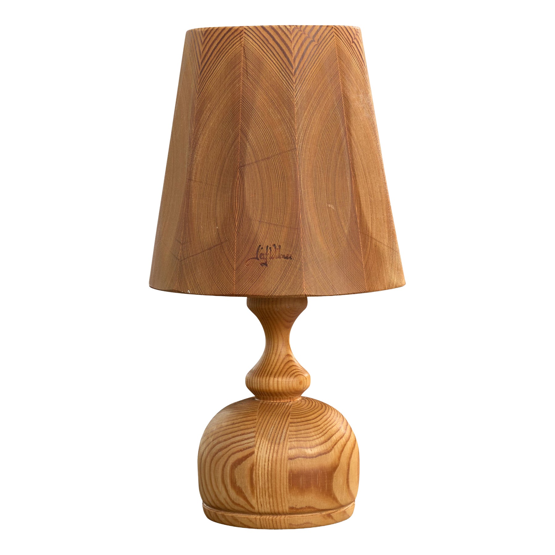 Leif Wikner, Table Lamp, Pine, Sweden, 1970s For Sale