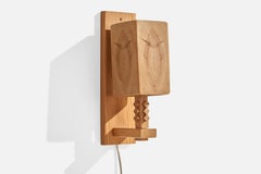 Leif Wikner, Wall Light, Pine, Sweden, 1970s