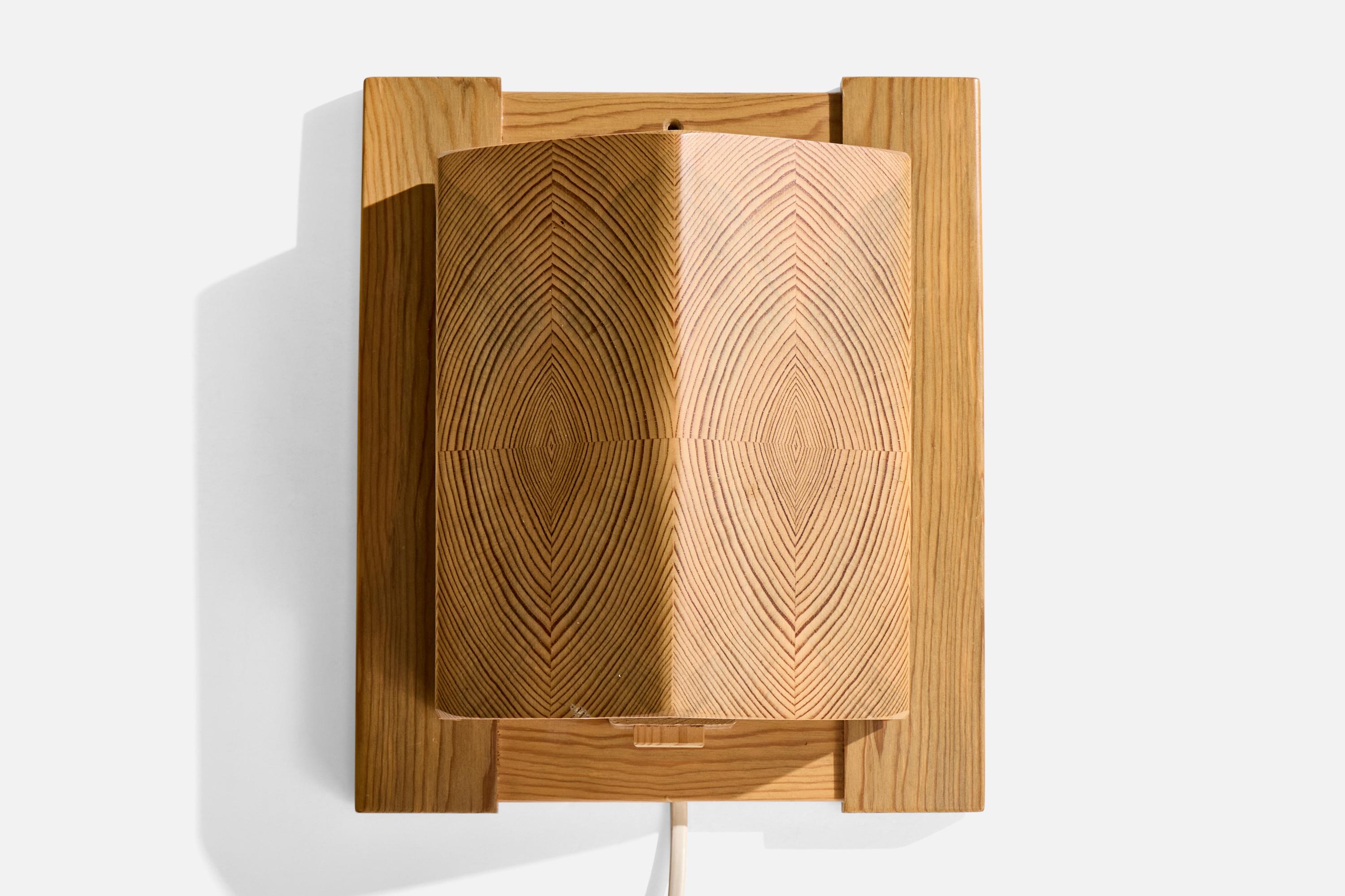 Leif Wikner, Lámpara de pared, Pino, Suecia, Años 70 Moderno de mediados de siglo en venta