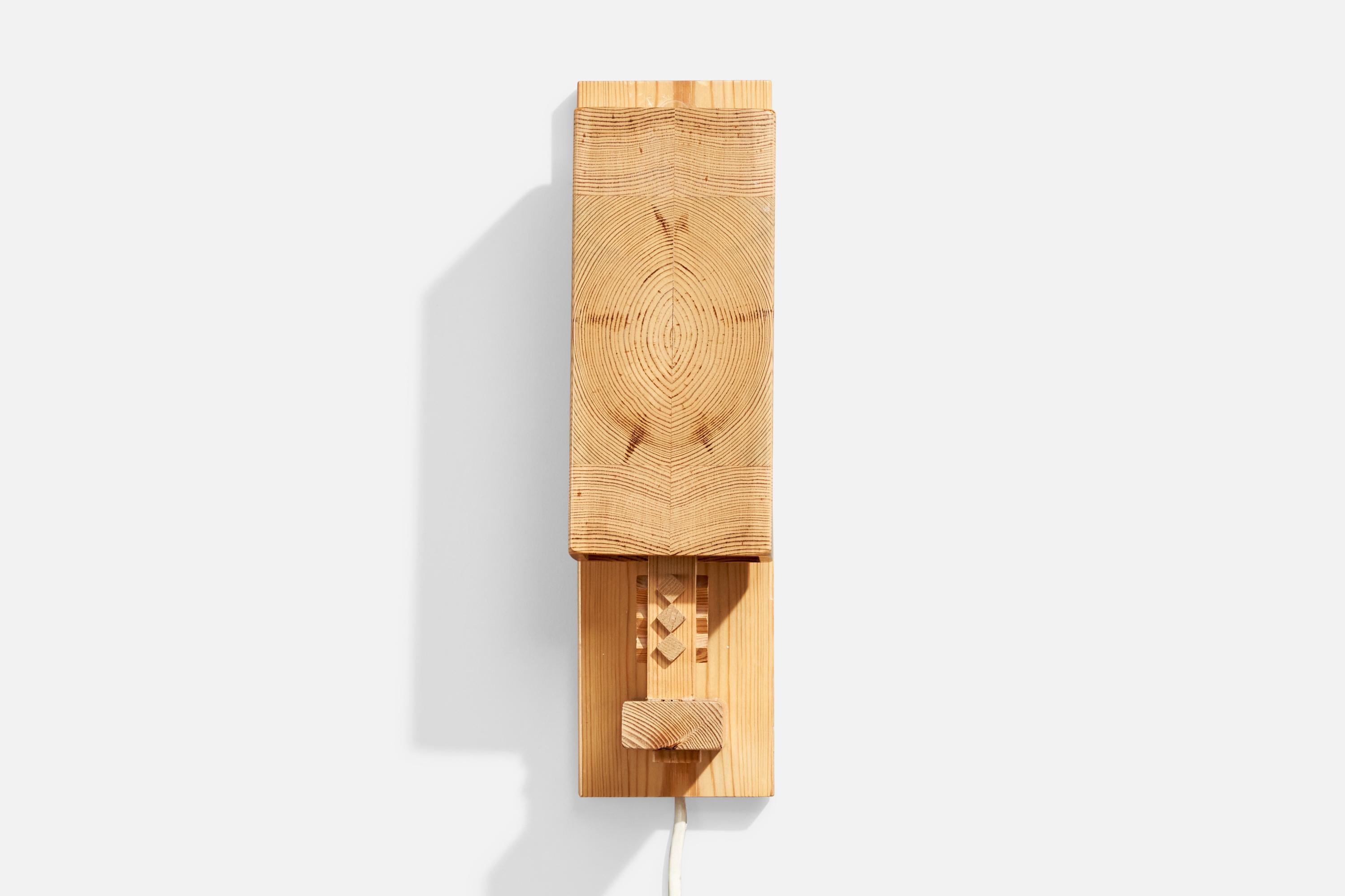 Applique murale Leif Wikner, pin, Suède, 1970 en vente 2