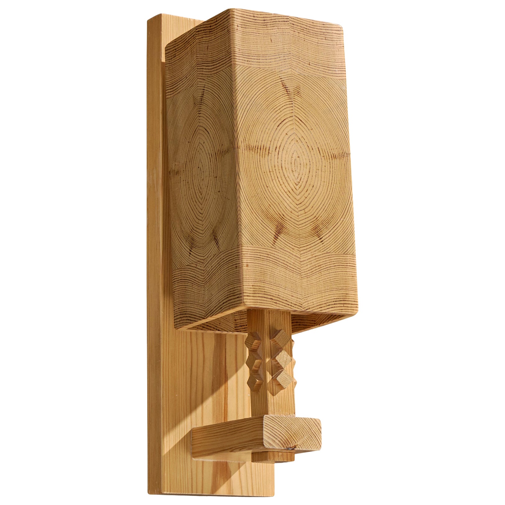 Leif Wikner, Wall Light, Pine, Sweden, 1970s For Sale