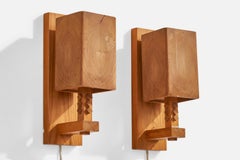 Leif Wikner, Wall Lights, Pine, Sweden, 1970s