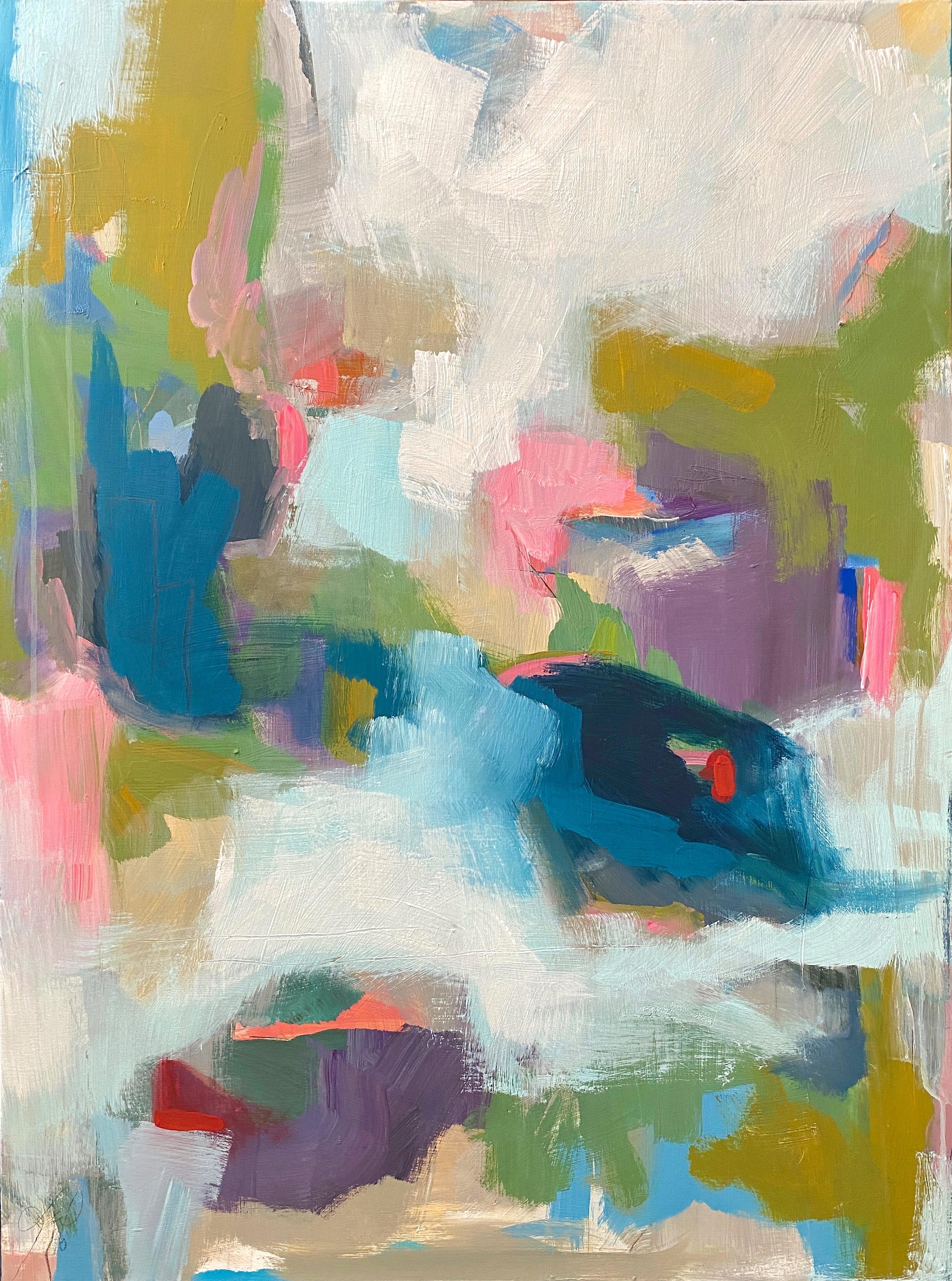 Abstract Painting de Leigh Ann Van Fossan - "Días así" - Pintura acrílica abstracta con campos de color en capas