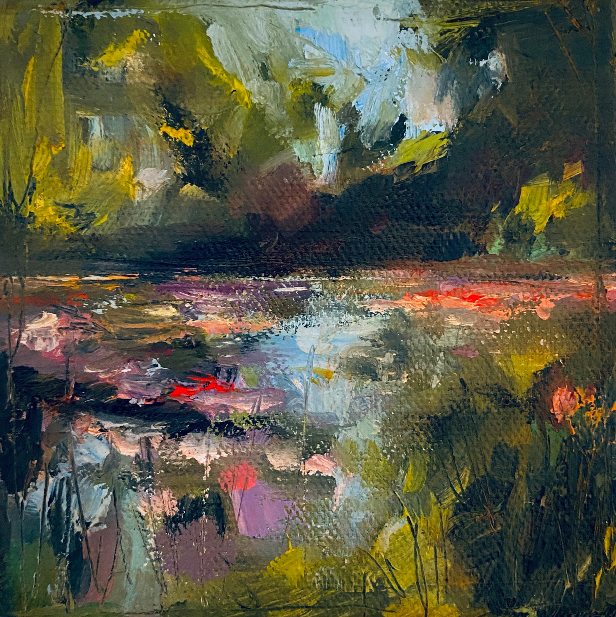"Le Jardin de Monet, III"(2023) di Leigh Ann Van Fossan, Pittura ad olio, Laghetto delle ninfee