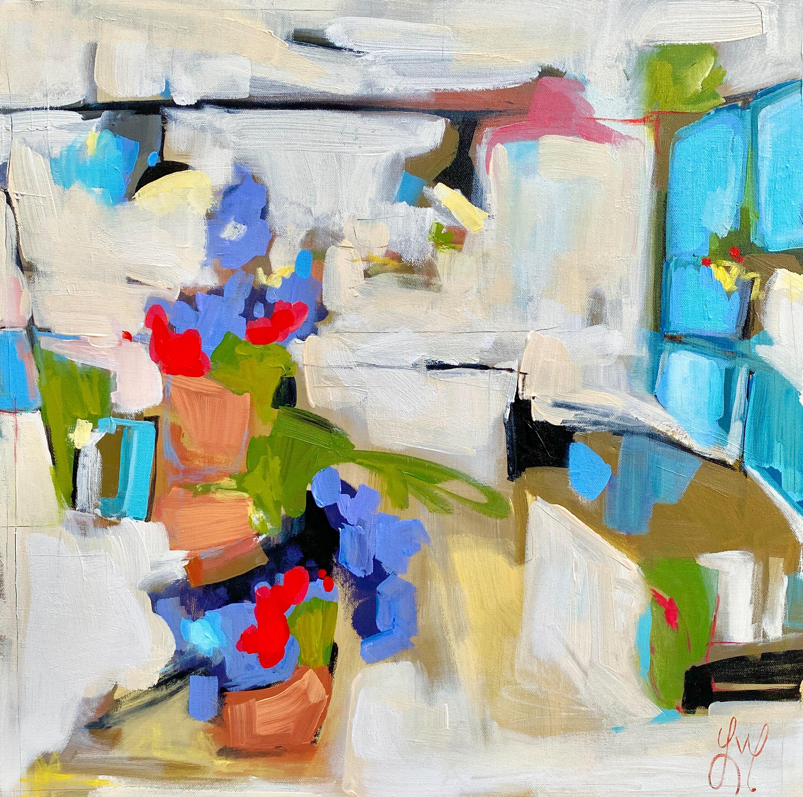 "Pequeña tienda en la esquina" (2023) de Leigh Ann Van Fossan, Pintura original