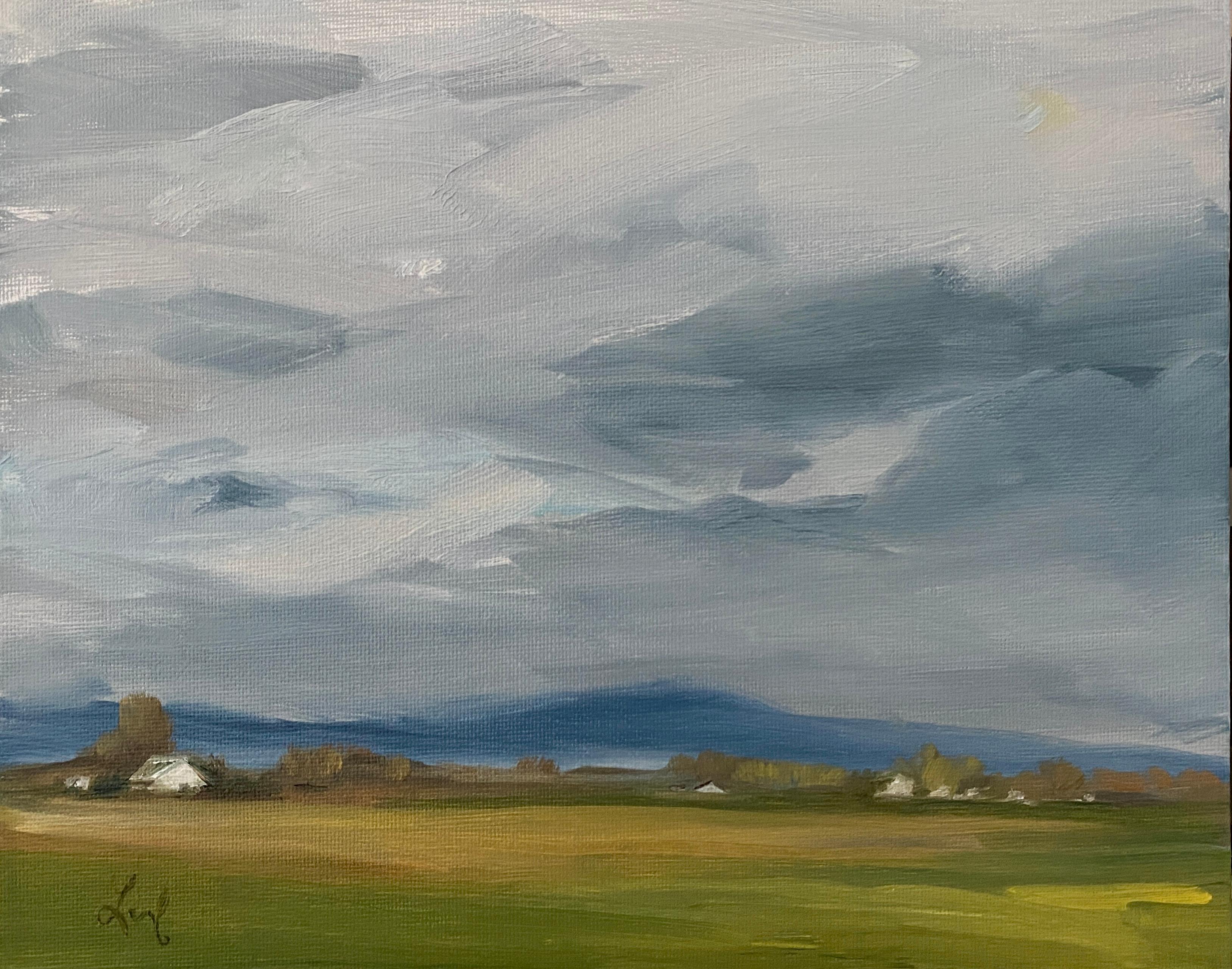 "Pioggia a nord" (2024) di Leigh Ann Van Fossan, Pittura a olio originale