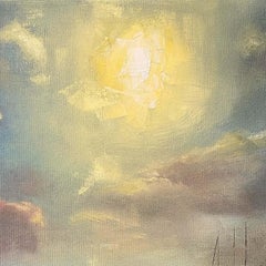 "Sundance Upon the Sea" by Leigh Ann Van Fossan – Painting, Seascape at Dusk
