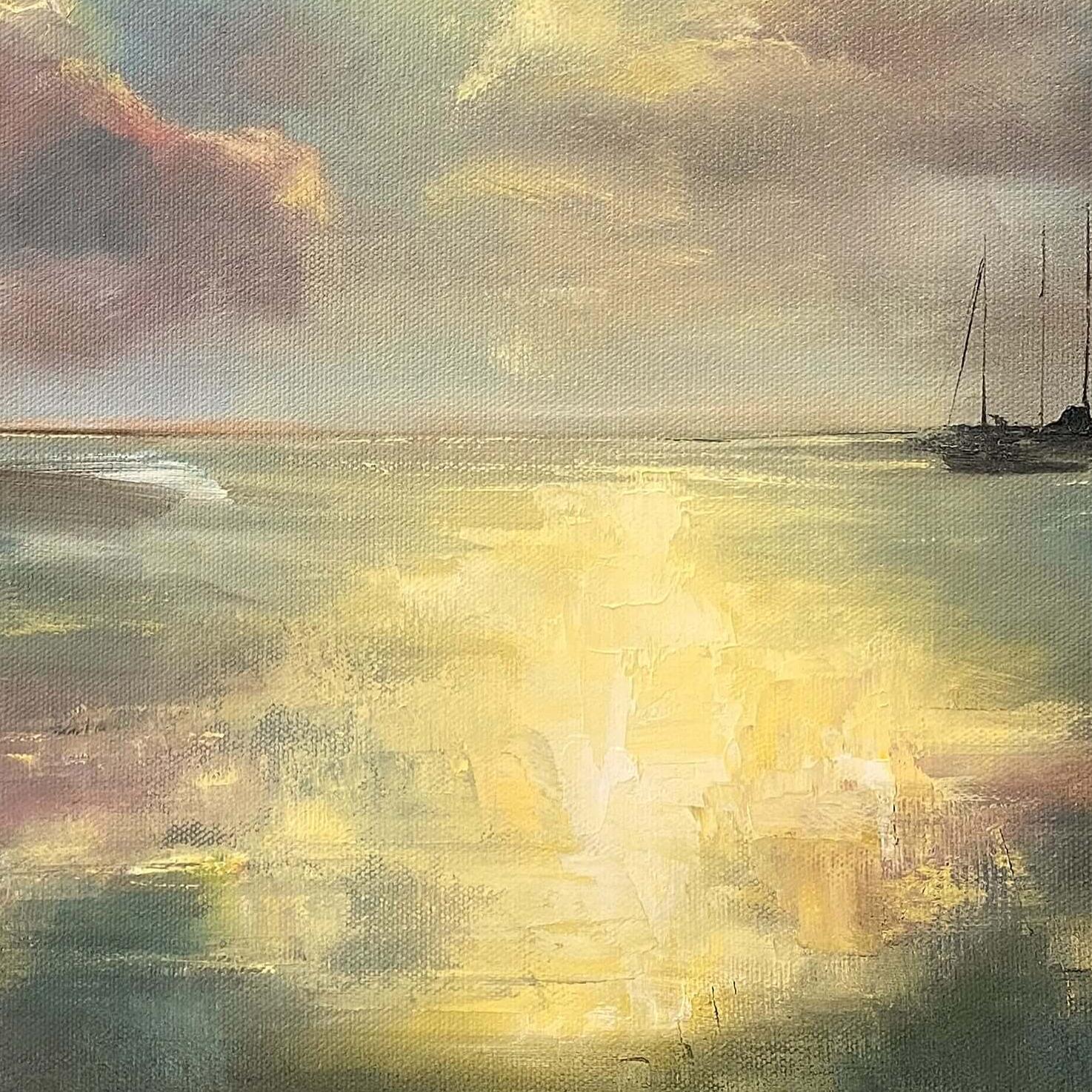 Sundance Upon the Sea, Original Oil Painting For Sale 2