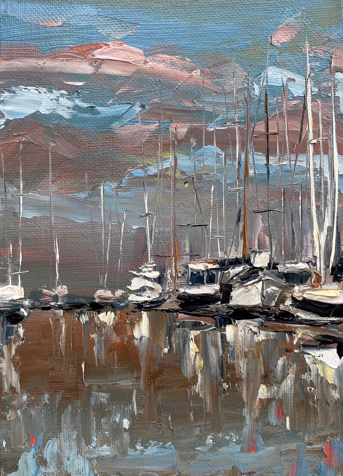 Leigh Ann Van Fossan Landscape Painting – Die Docks
