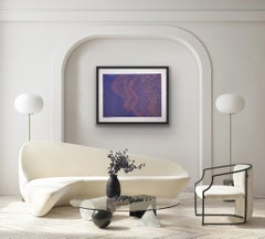 Peinture abstraite Starling Murmuration, I (1), Art oiseau, Art violet et orange