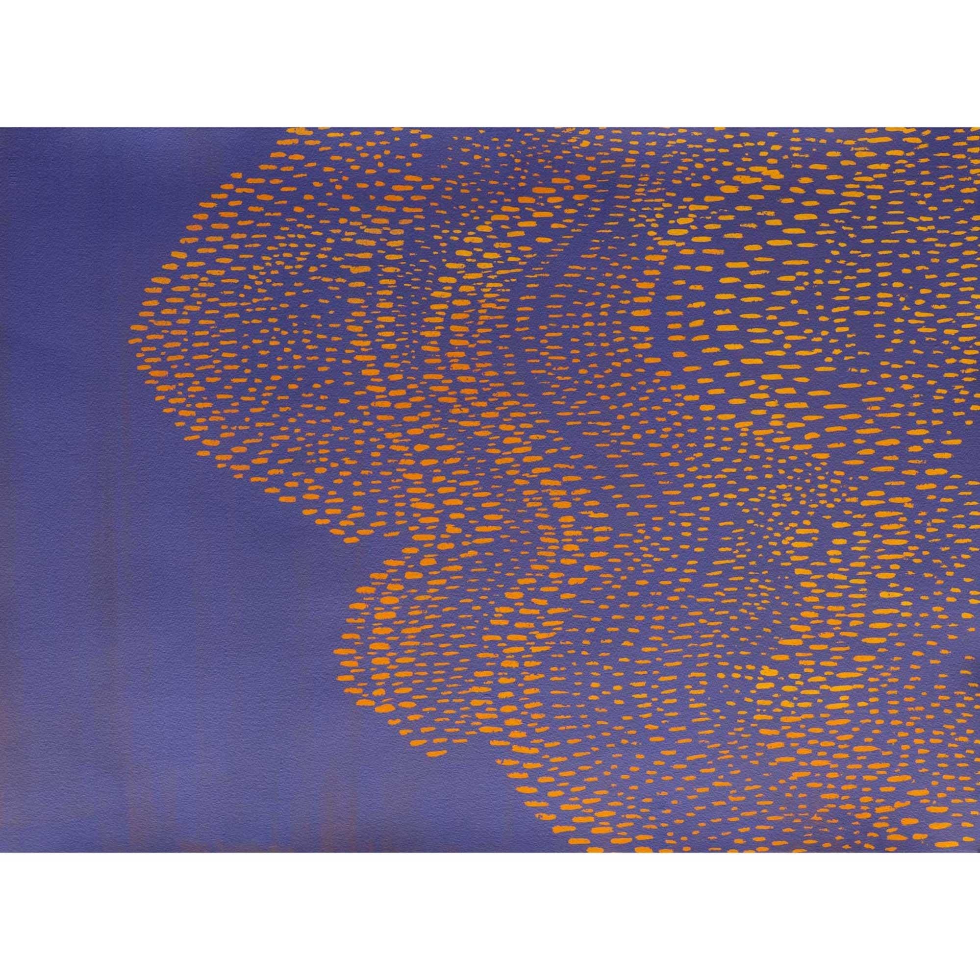 Abstract Painting Leigh Glover - Peinture abstraite Starling Murmuration, I (1), Art oiseau, Art violet et orange