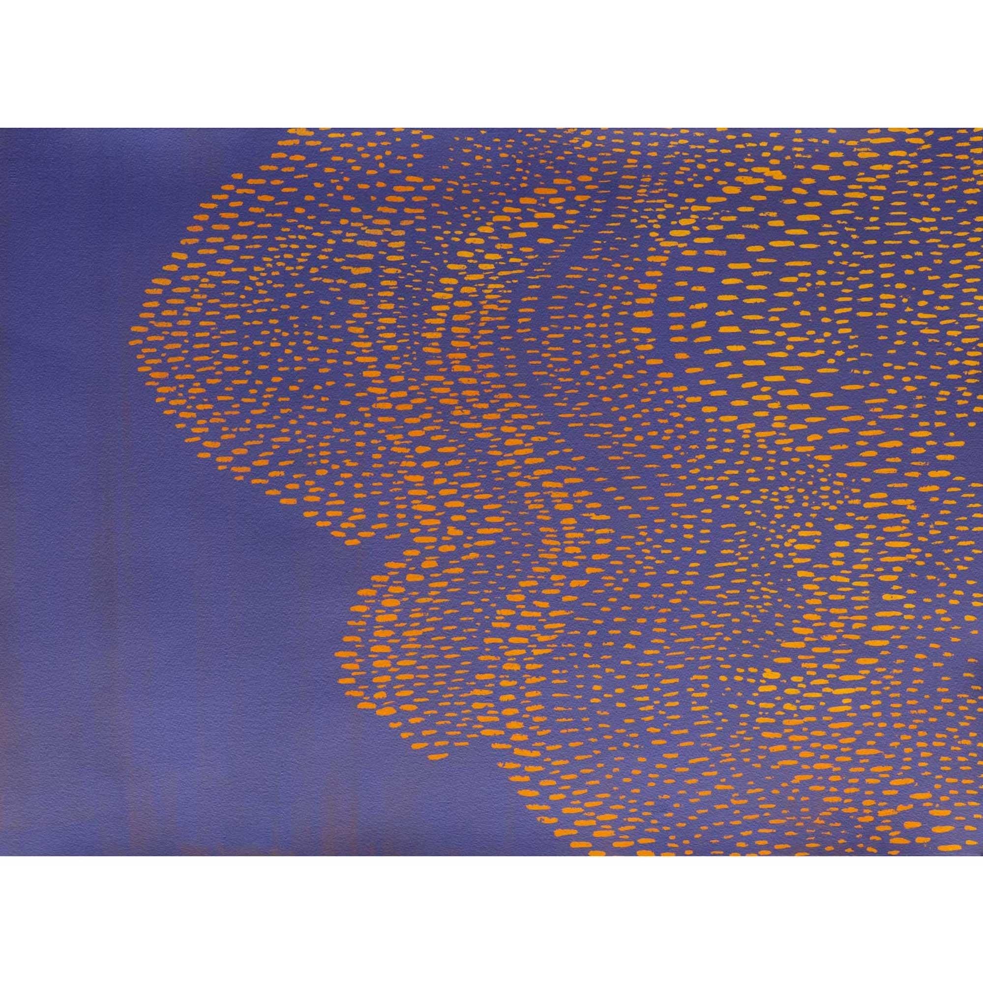 Abstract Painting di Leigh Glover - Murmurazione di storni, I (1), Pittura astratta, Arte degli uccelli, Arte viola e arancione