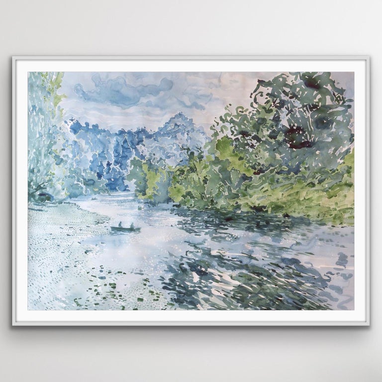 Leigh Glover Sunday on the Wye, Traditional Statement Watercolour