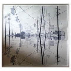 Leigh Tarentino Intersection Contemporary Ink on Paper 2003 Framed Abstract Act