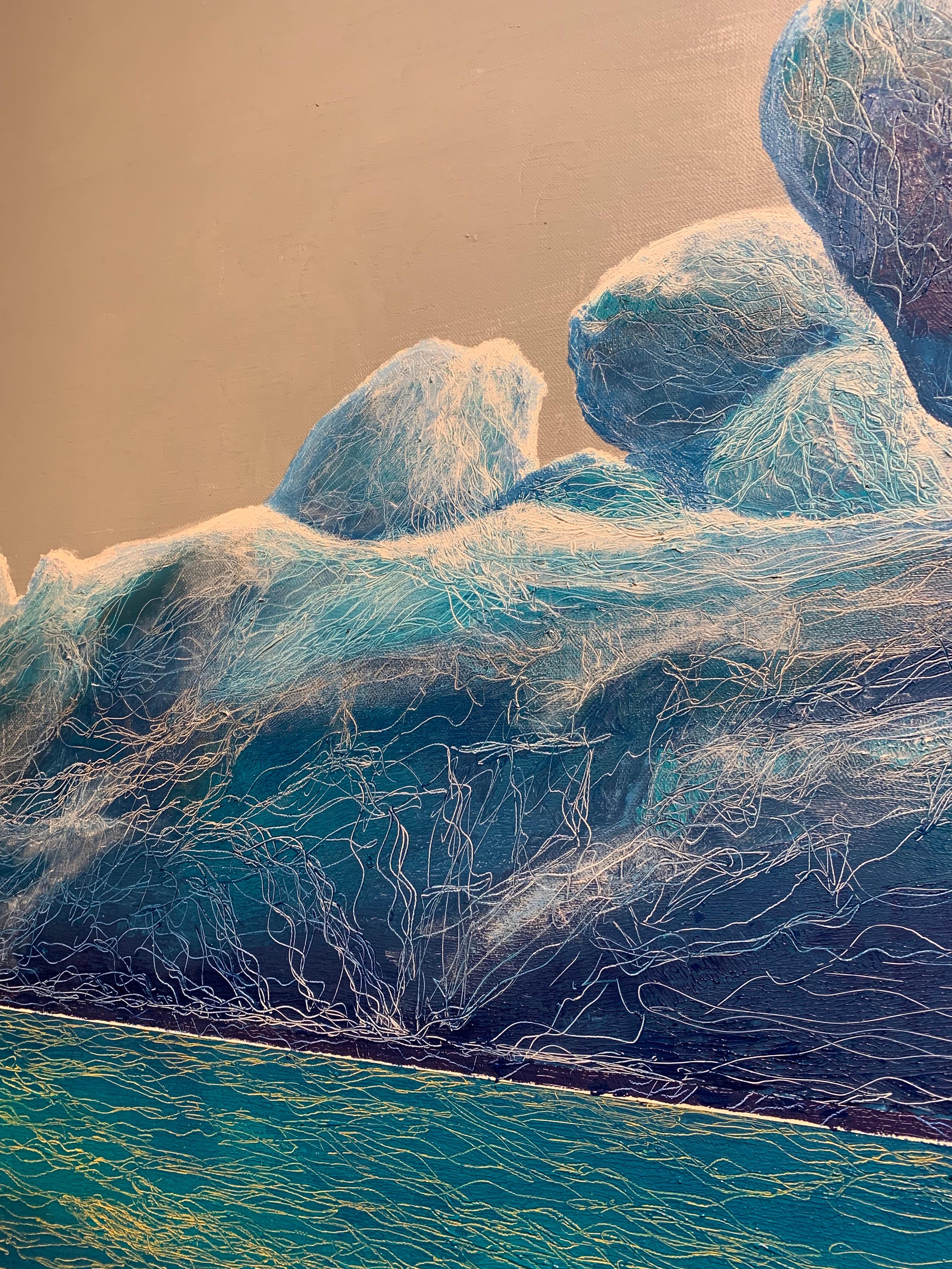 Iceberg V - Blue Abstract Painting by Leigh Wen