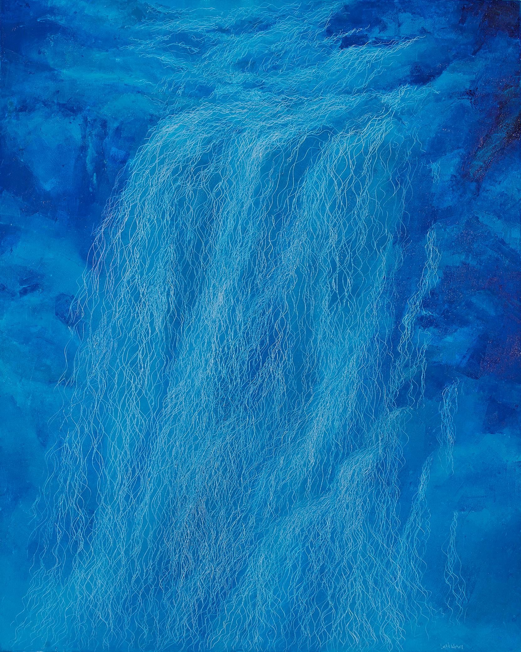 Leigh Wen Landscape Painting - Waterfall V
