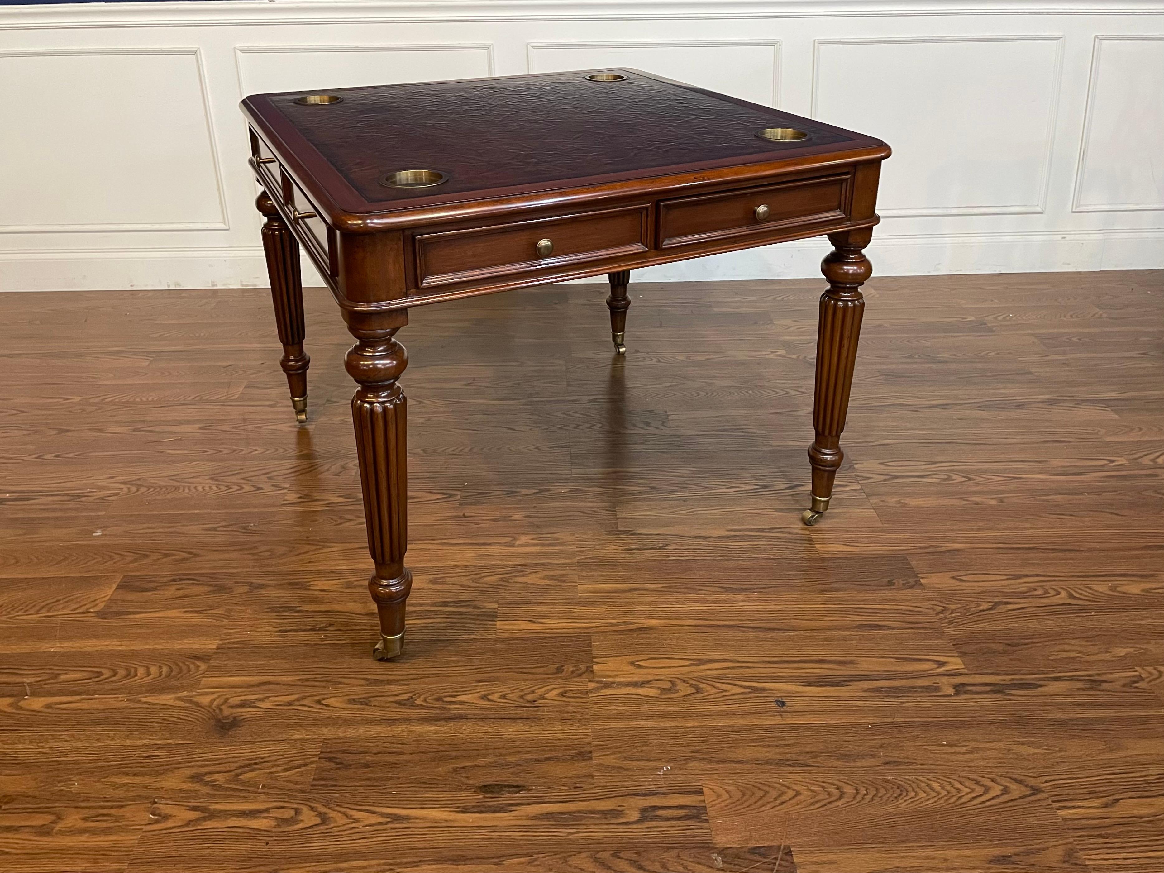 Leighton Hall Traditional Game Table - Showroom Sample  For Sale 3